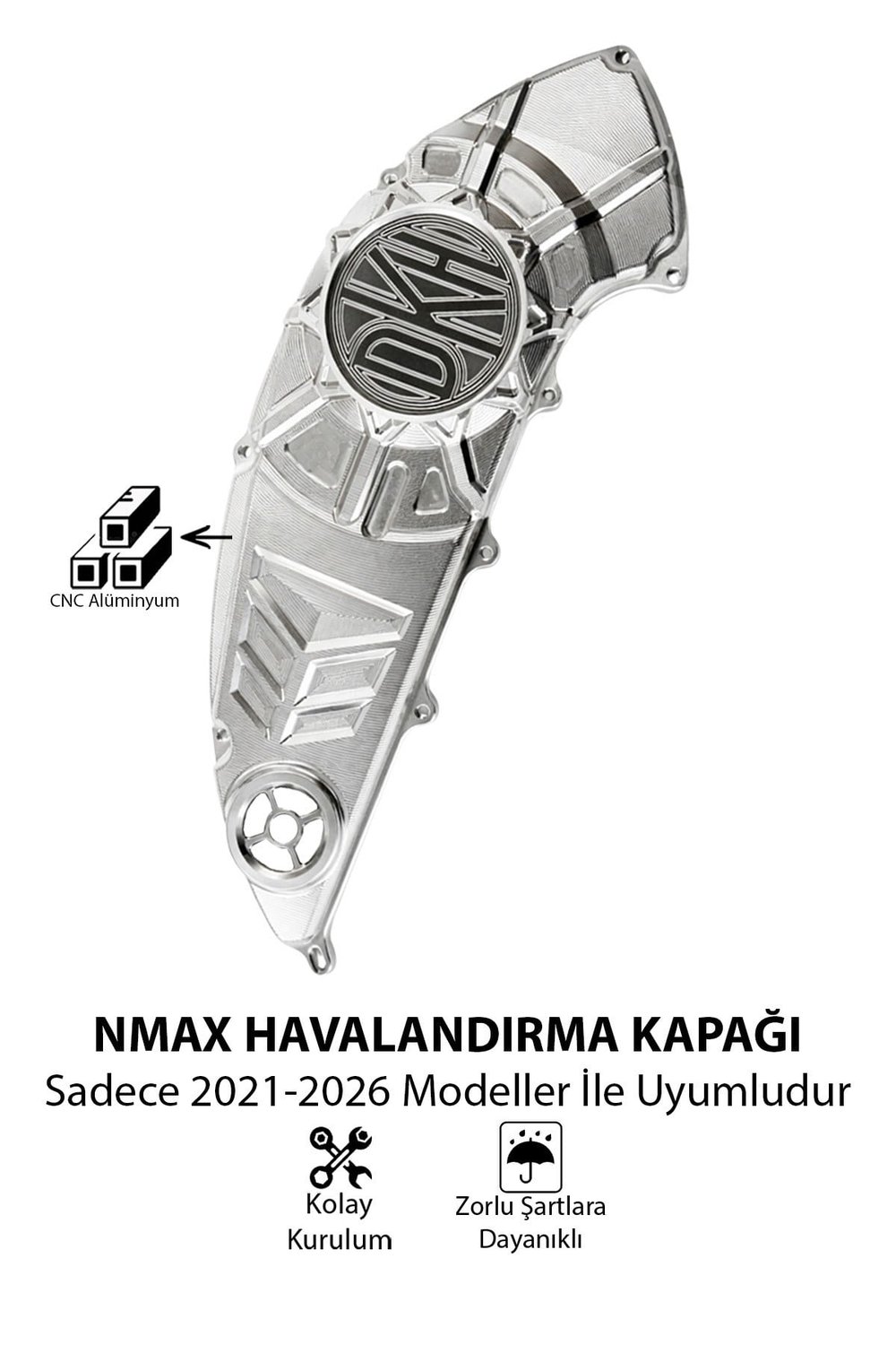 Yamaha Nmax Uyumlu Hava Filtresi Kapağı 2021-2026 Cnc Gümüş