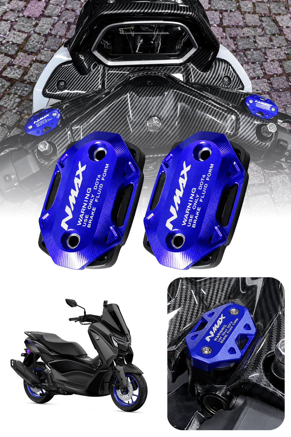 Yamaha Nmax Uyumlu Hidrolik Kapağı 2021-2026 Cnc Mavi