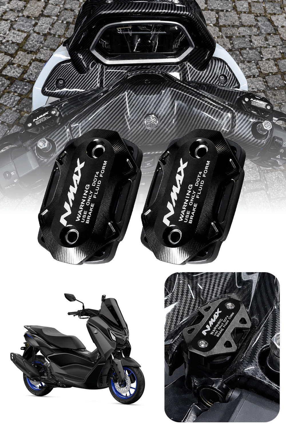 Yamaha Nmax Uyumlu Hidrolik Kapağı 2021-2026 Cnc Siyah