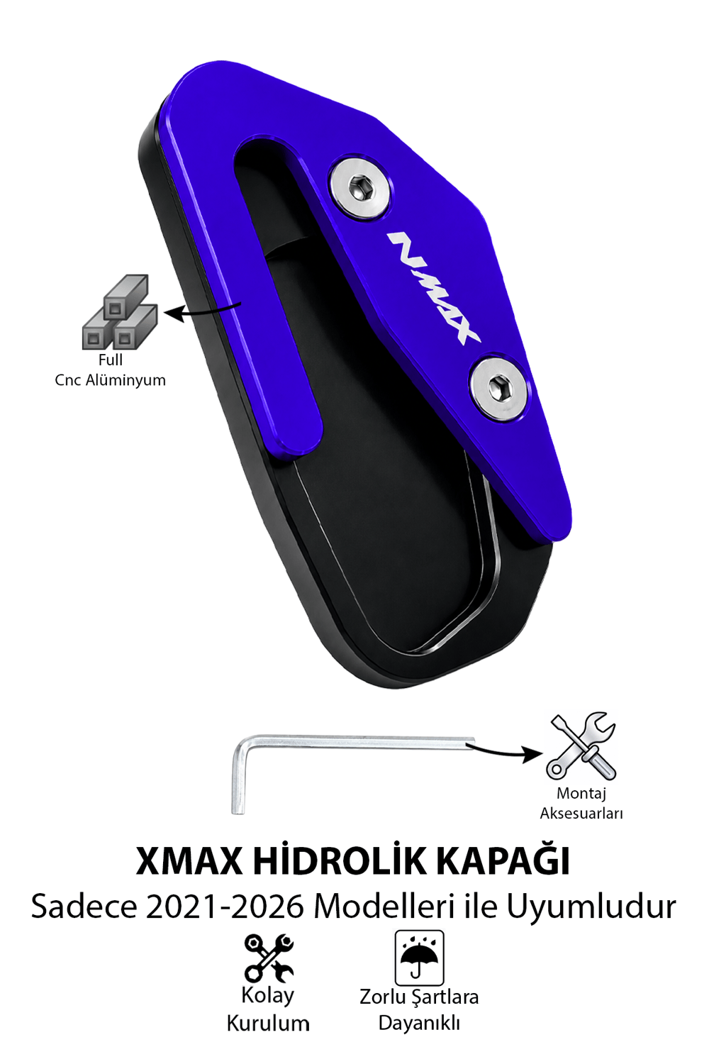 Yamaha Nmax Uyumlu Kaz Ayağı Koruyucu Seti 2021-2026 Cnc Mavi