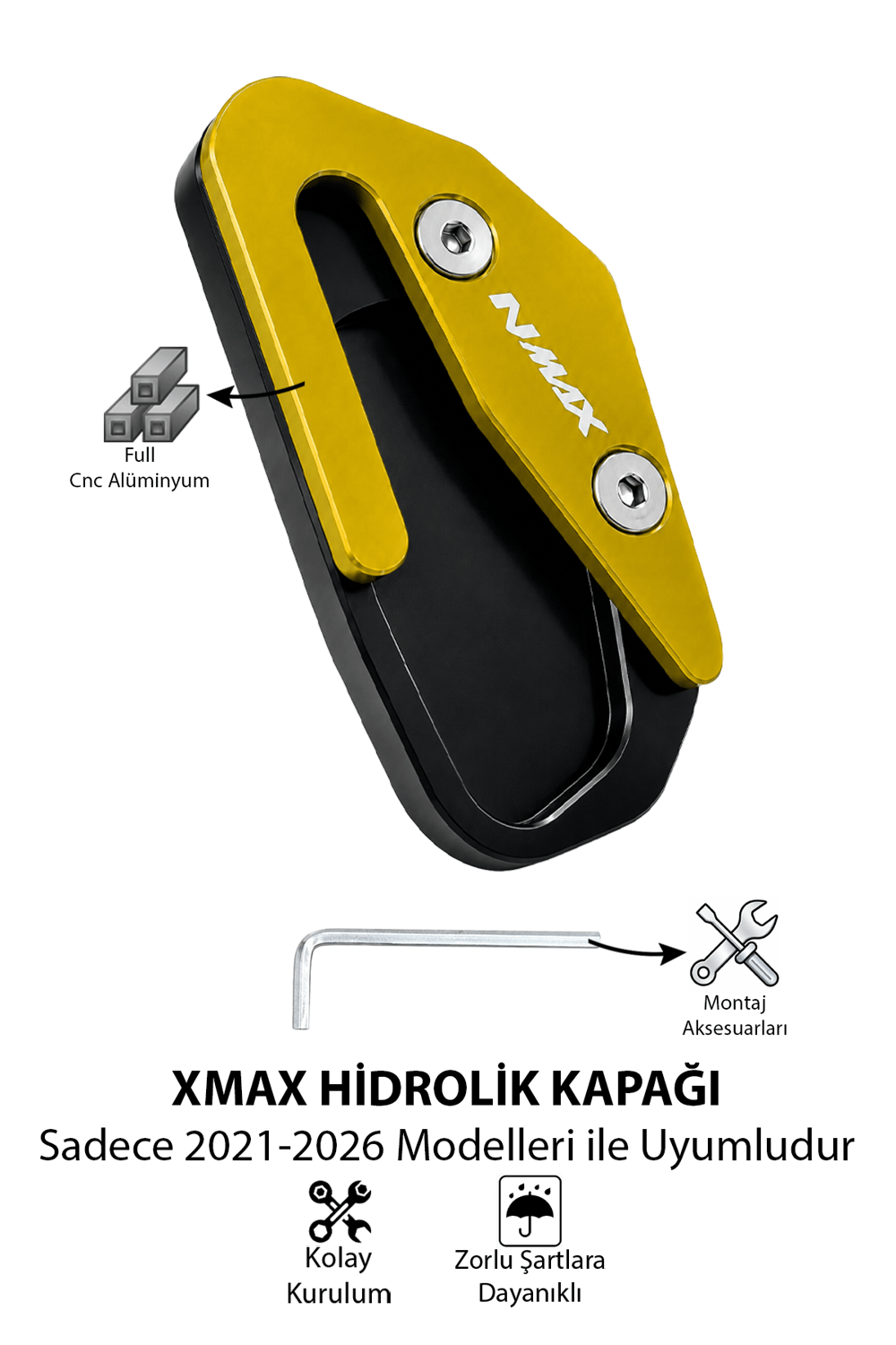 Yamaha Nmax Uyumlu Kaz Ayağı Koruyucu Seti 2021-2026 Cnc Gold