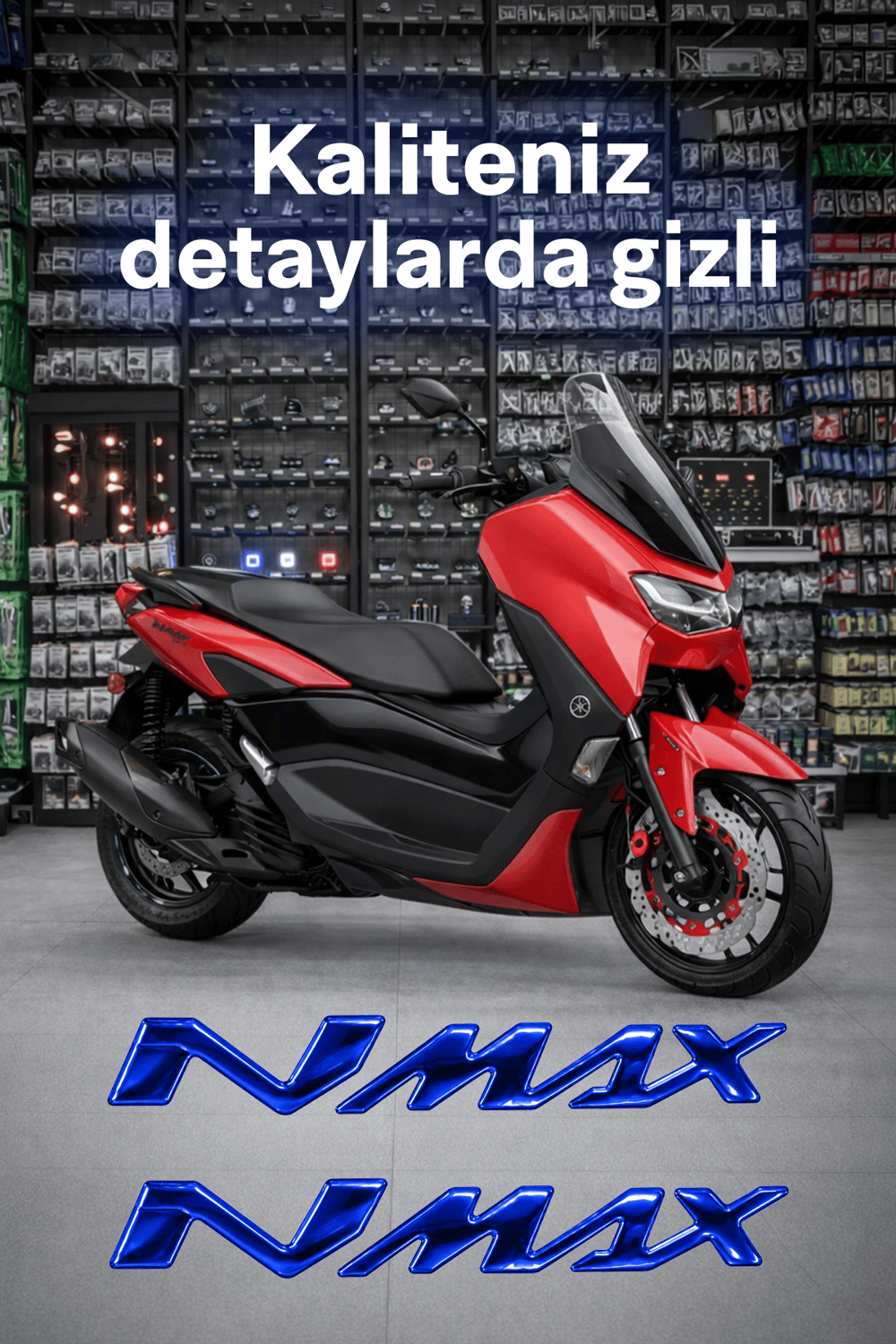 Yamaha Nmax Uyumlu Logo Sticker 2021-2026 Mavi