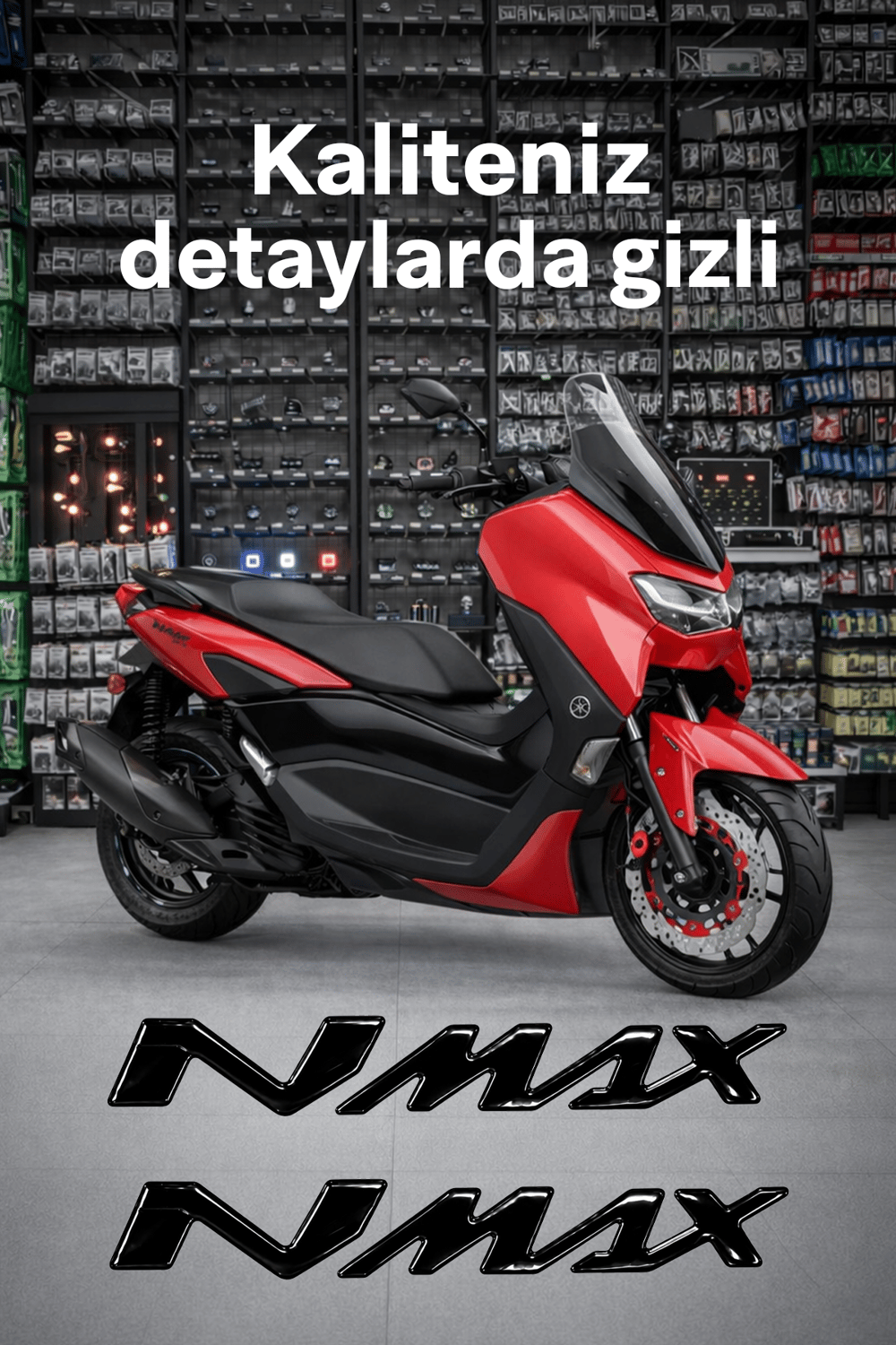 Yamaha Nmax Uyumlu Logo Sticker 2021-2026 Siyah
