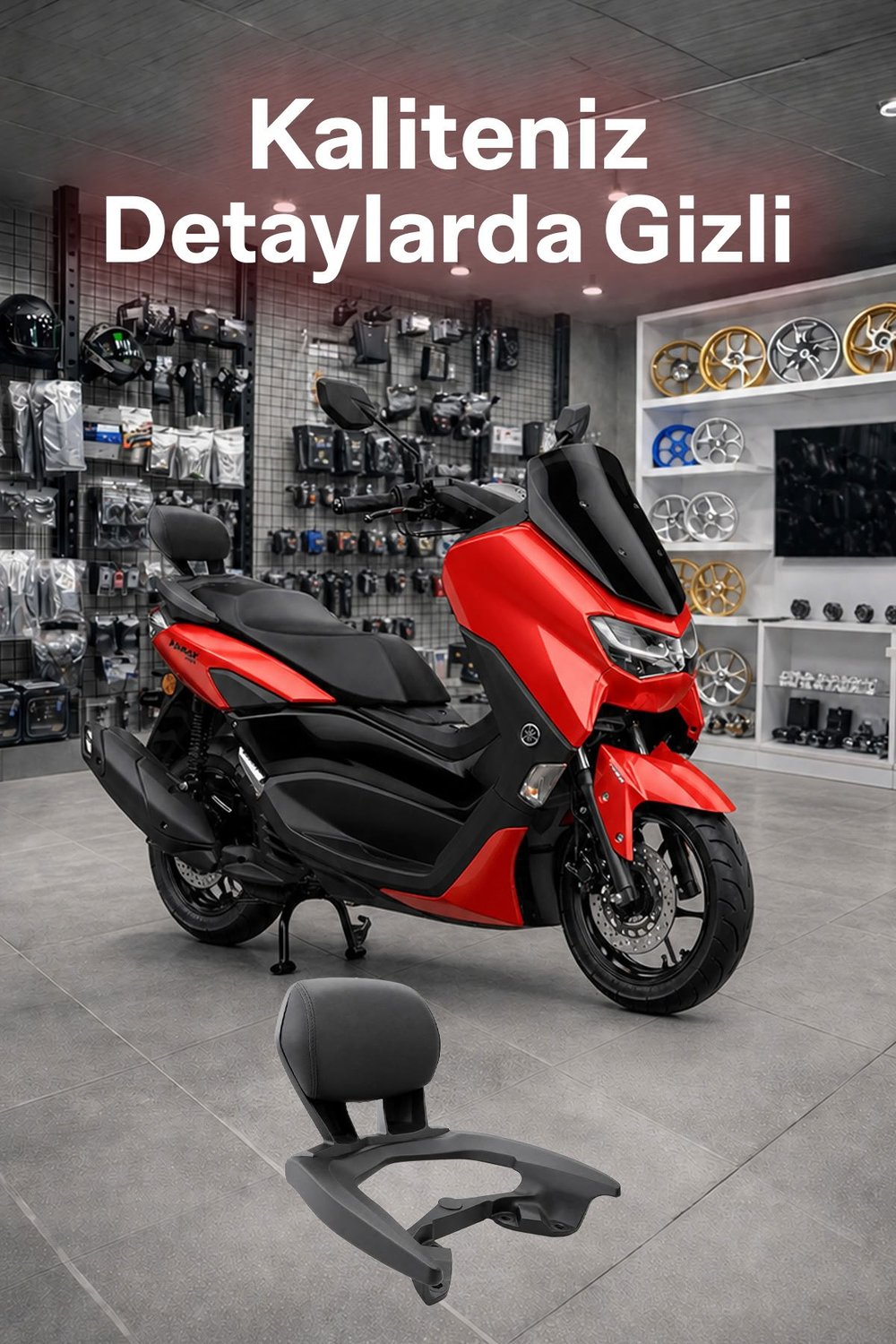 Yamaha Nmax Uyumlu Sisy Bar Sırt Dayama 2024-2026 Siyah