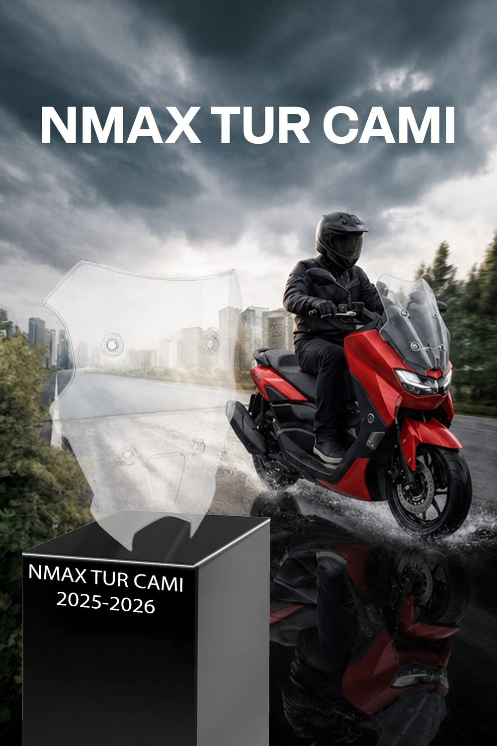 Yamaha Nmax Uyumlu Sport Tur Camı 2025-2026 Mod 3 Şeffaf