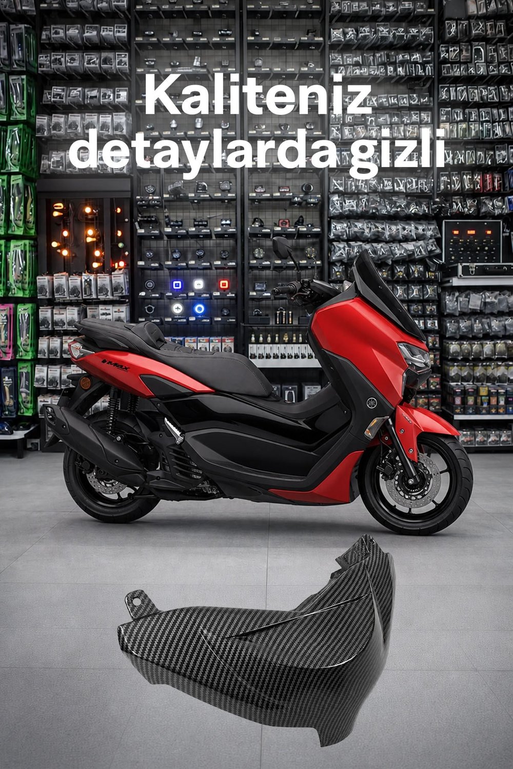 Yamaha Nmax Uyumlu Stop Üstü Kapağı 2025-2026 Karbon Desen