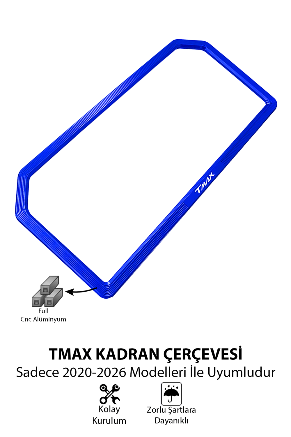 Yamaha Tmax Uyumlu Kadran Çerçevesi 2020-2026 Cnc Mavi