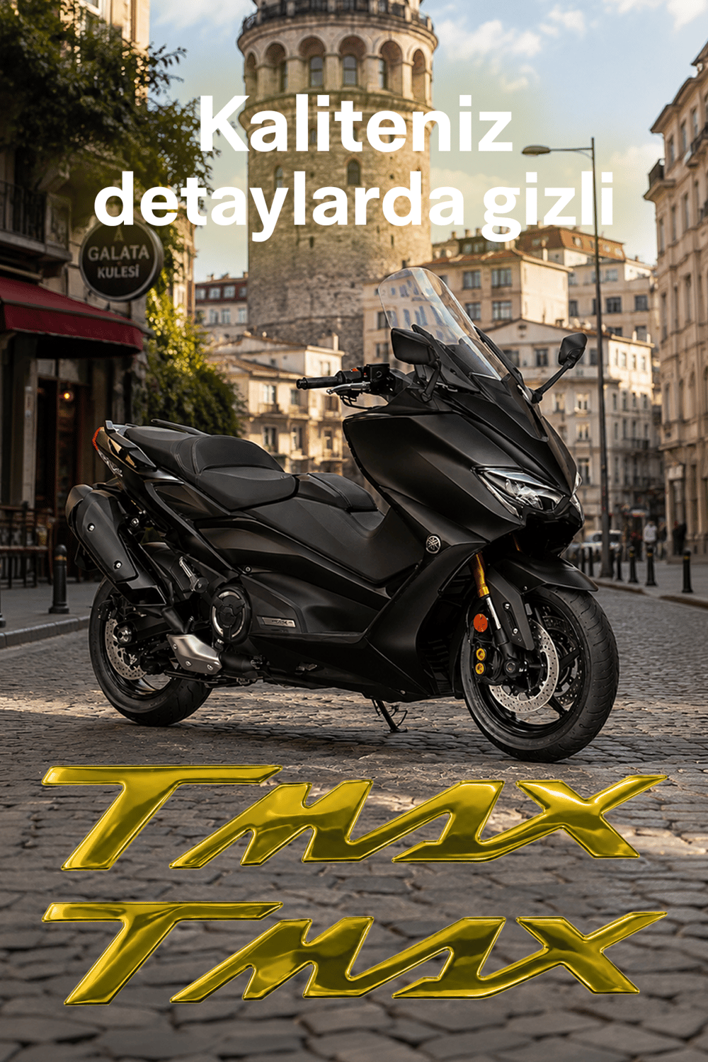 Yamaha Tmax Uyumlu Logo Sticker 2021-2026 Gold