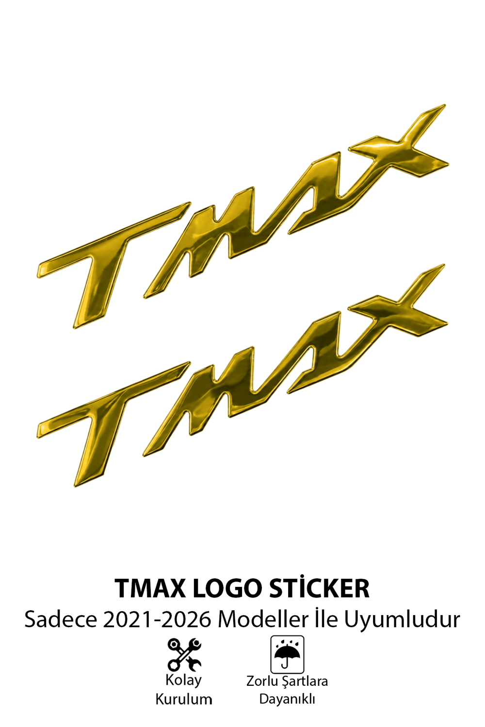 Yamaha Tmax Uyumlu Logo Sticker 2021-2026 Gold