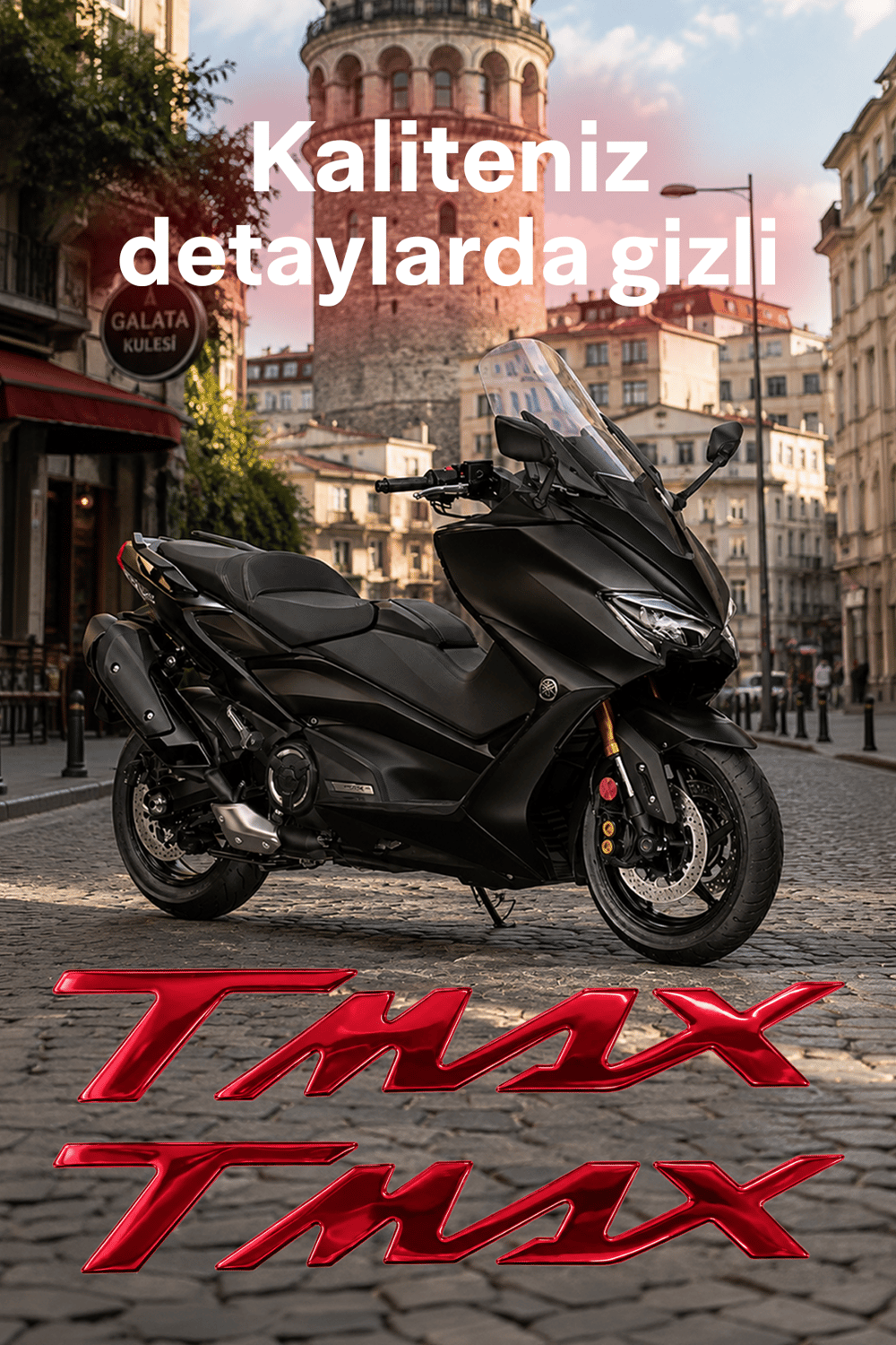 Yamaha Tmax Uyumlu Logo Sticker 2021-2026 Kırmızı