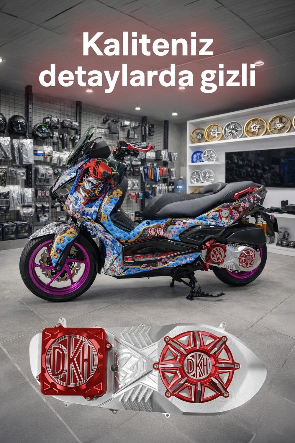 Yamaha Xmax Debriyaj Kapağı 2021-2026 Cnc Gümüş-Kırmızı