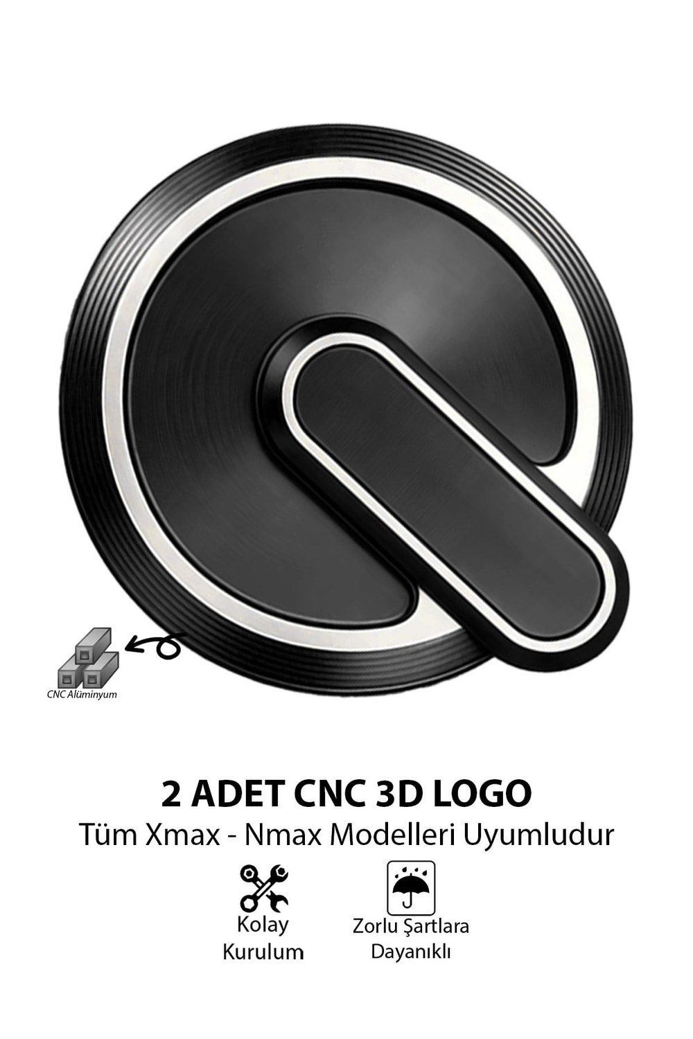 Yamaha Xmax Nmax Uyumlu 2 Adet Cnc Logo Siyah