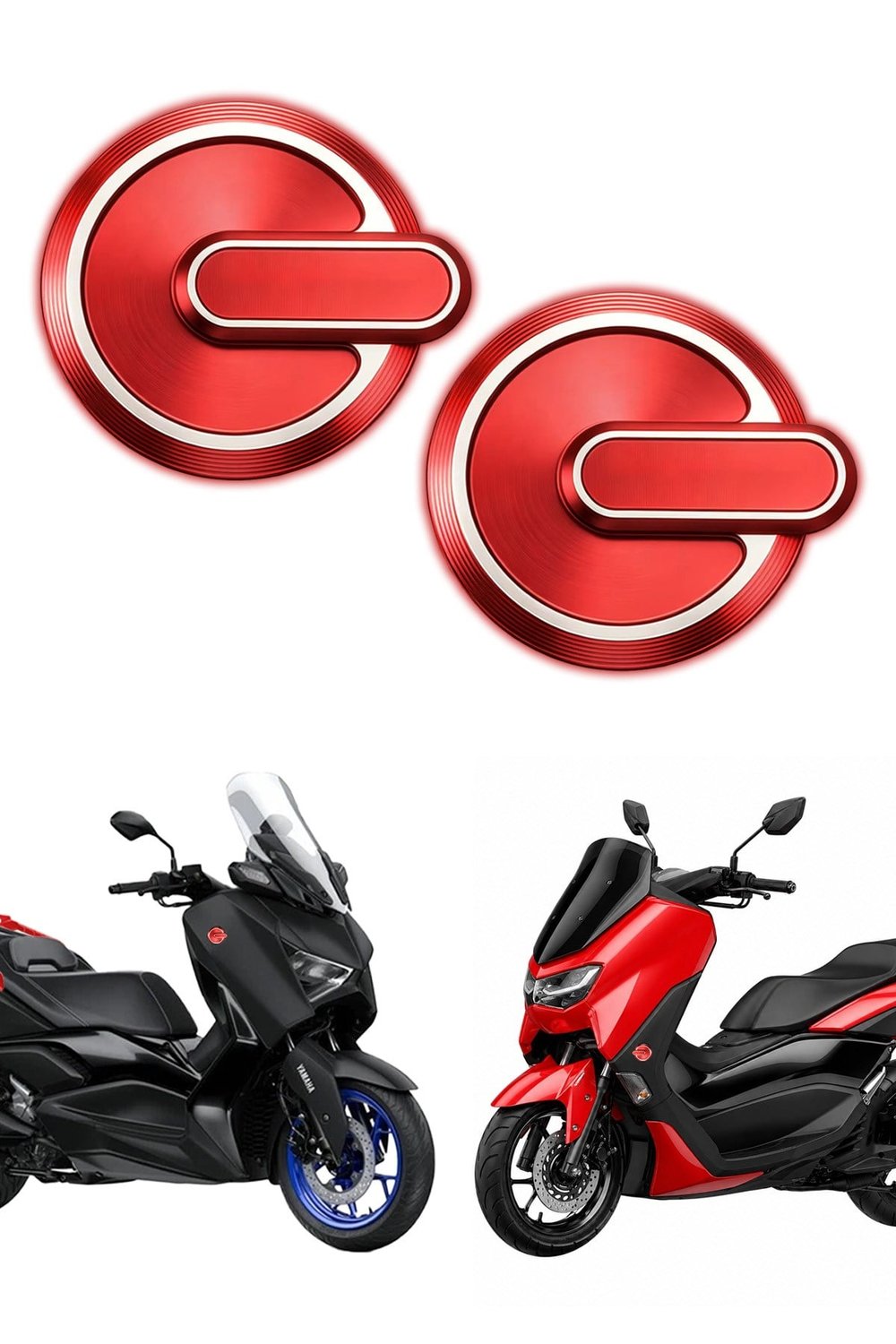 Yamaha Xmax Nmax Uyumlu 2 Adet Cnc Logo Kırmızı