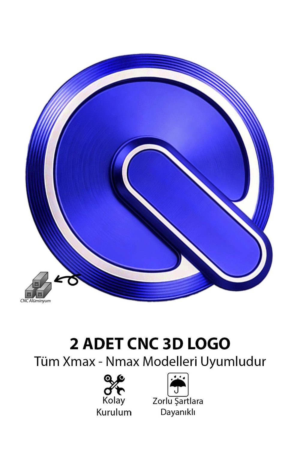 Yamaha Xmax Nmax Uyumlu 2 Adet Cnc Logo Mavi