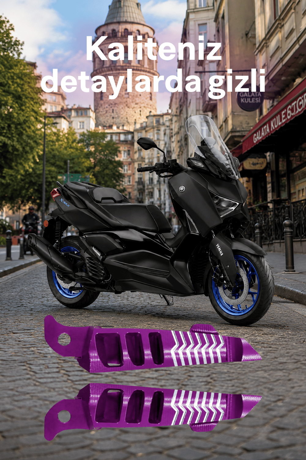Yamaha Xmax Uyumlu Artçı Basamak 2021-2026 Cnc Mor