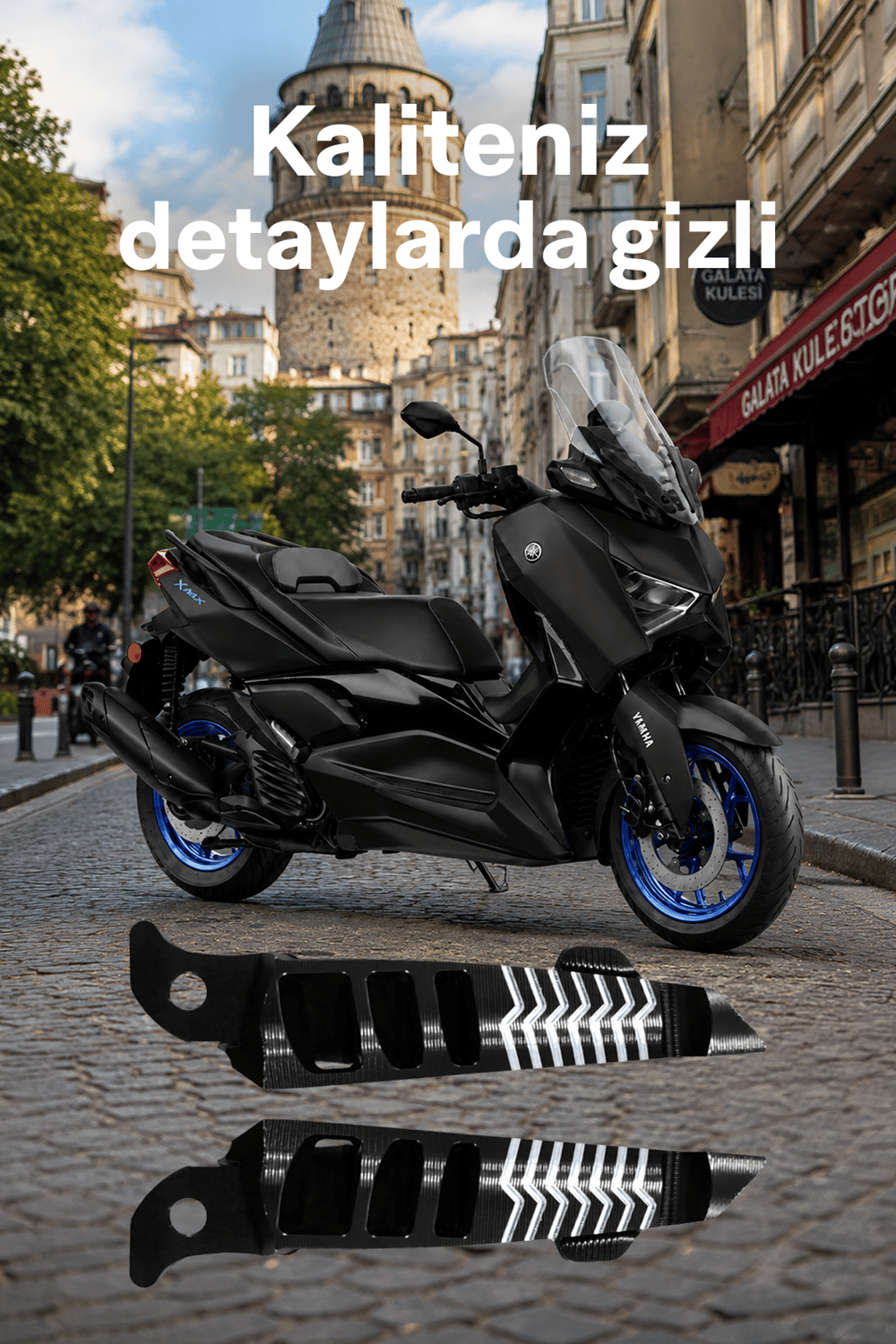 Yamaha Xmax Uyumlu Artçı Basamak 2021-2026 Cnc Siyah
