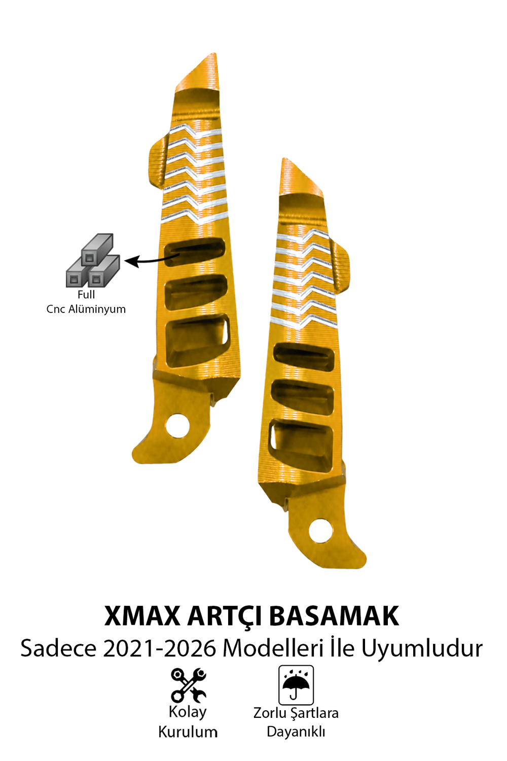 Yamaha Xmax Uyumlu Artçı Basamak 2021-2026 Cnc Gold