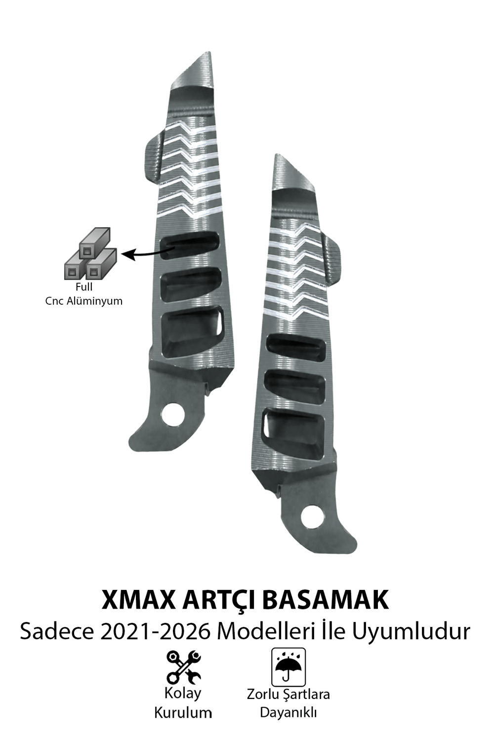 Yamaha Xmax Uyumlu Artçı Basamak 2021-2026 Cnc Titanyum