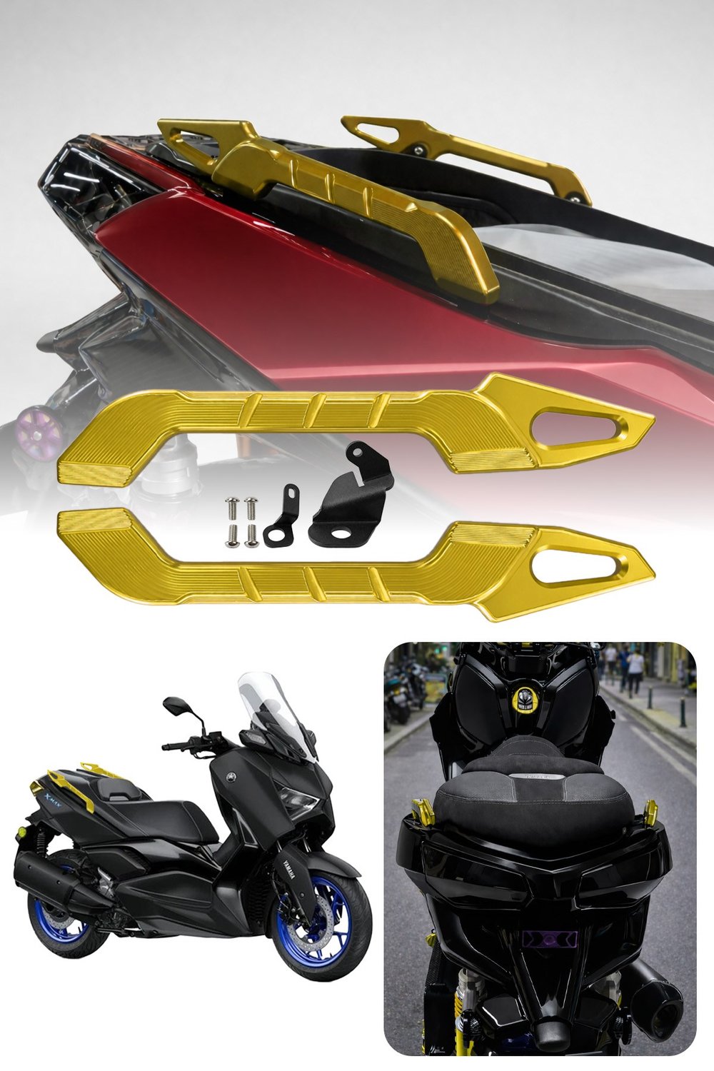 Yamaha Xmax Uyumlu Artçı Tutamaç 2018-2026 Cnc Gold