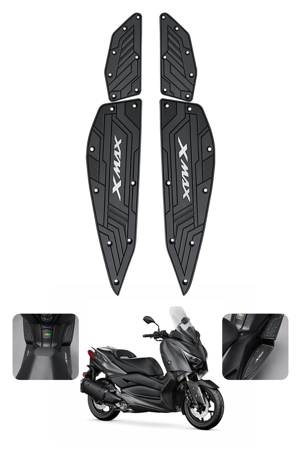 Yamaha Xmax Uyumlu Basamak Seti 2018-2026 Silikon Siyah