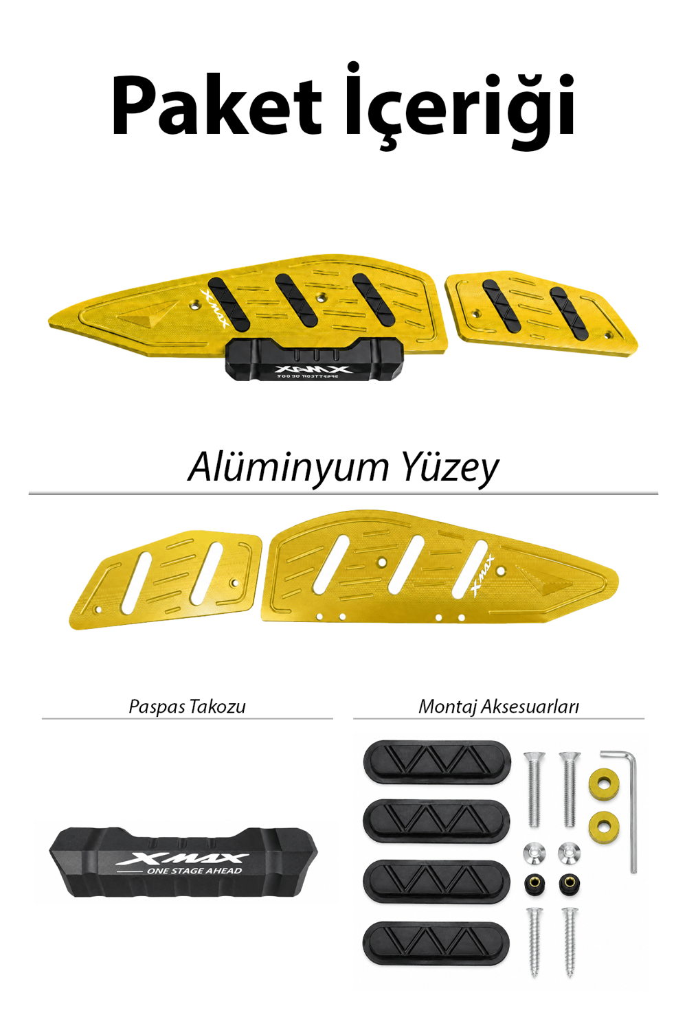 Yamaha Xmax Uyumlu Basamak Seti 2018-2026 Cnc Gold