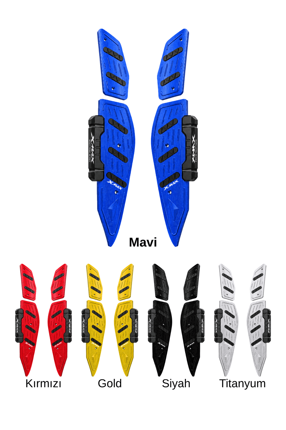 Yamaha Xmax Uyumlu Basamak Seti 2018-2026 Cnc Mavi