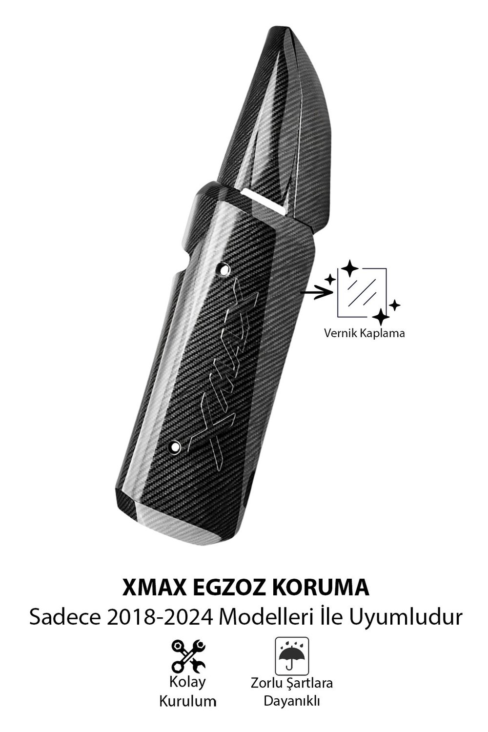 Yamaha Xmax Uyumlu Egzoz Koruma 2018-2024 Karbon Desen