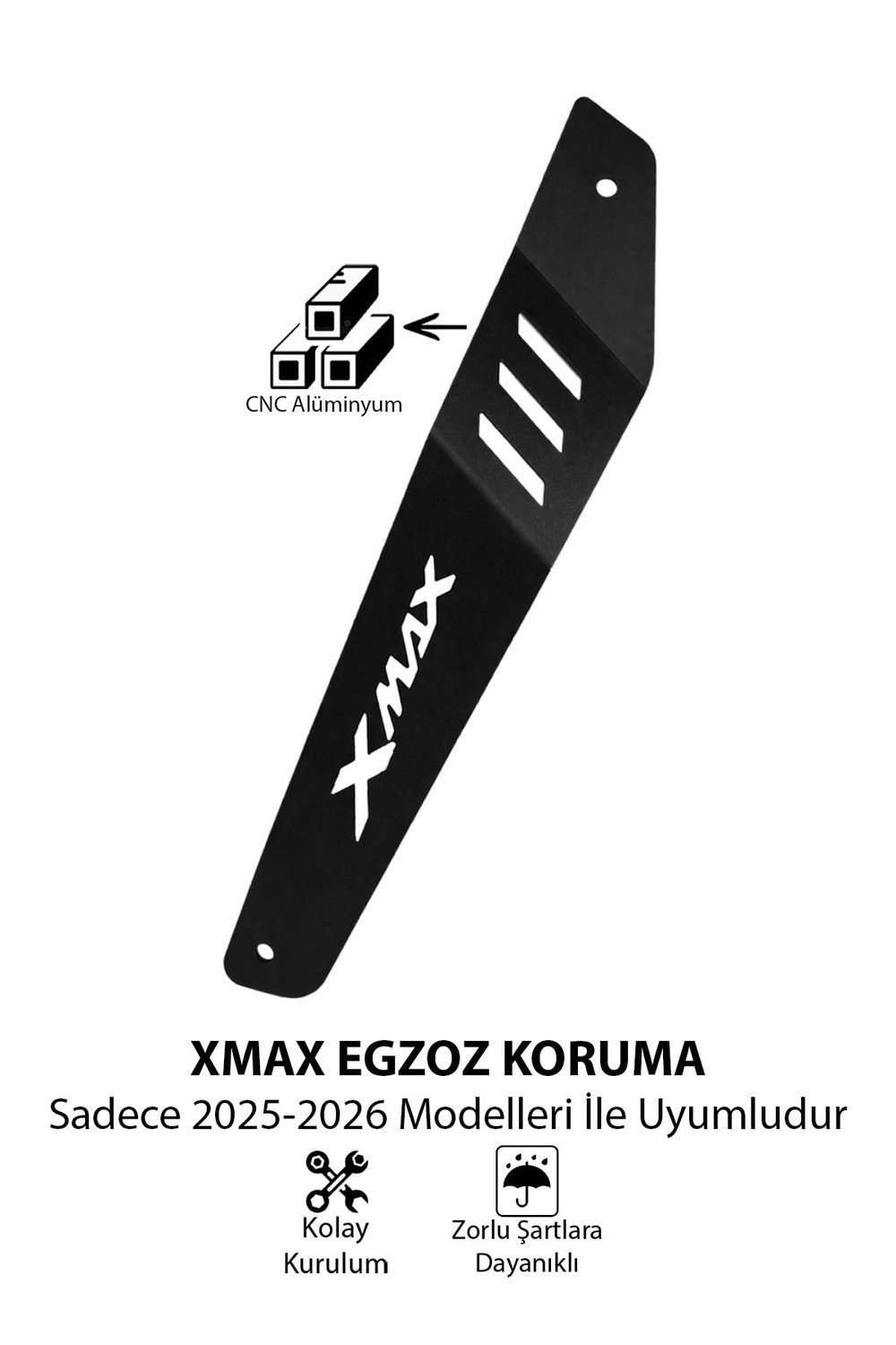 Yamaha Xmax Uyumlu Egzoz Koruma 2025-2026 Cnc Siyah