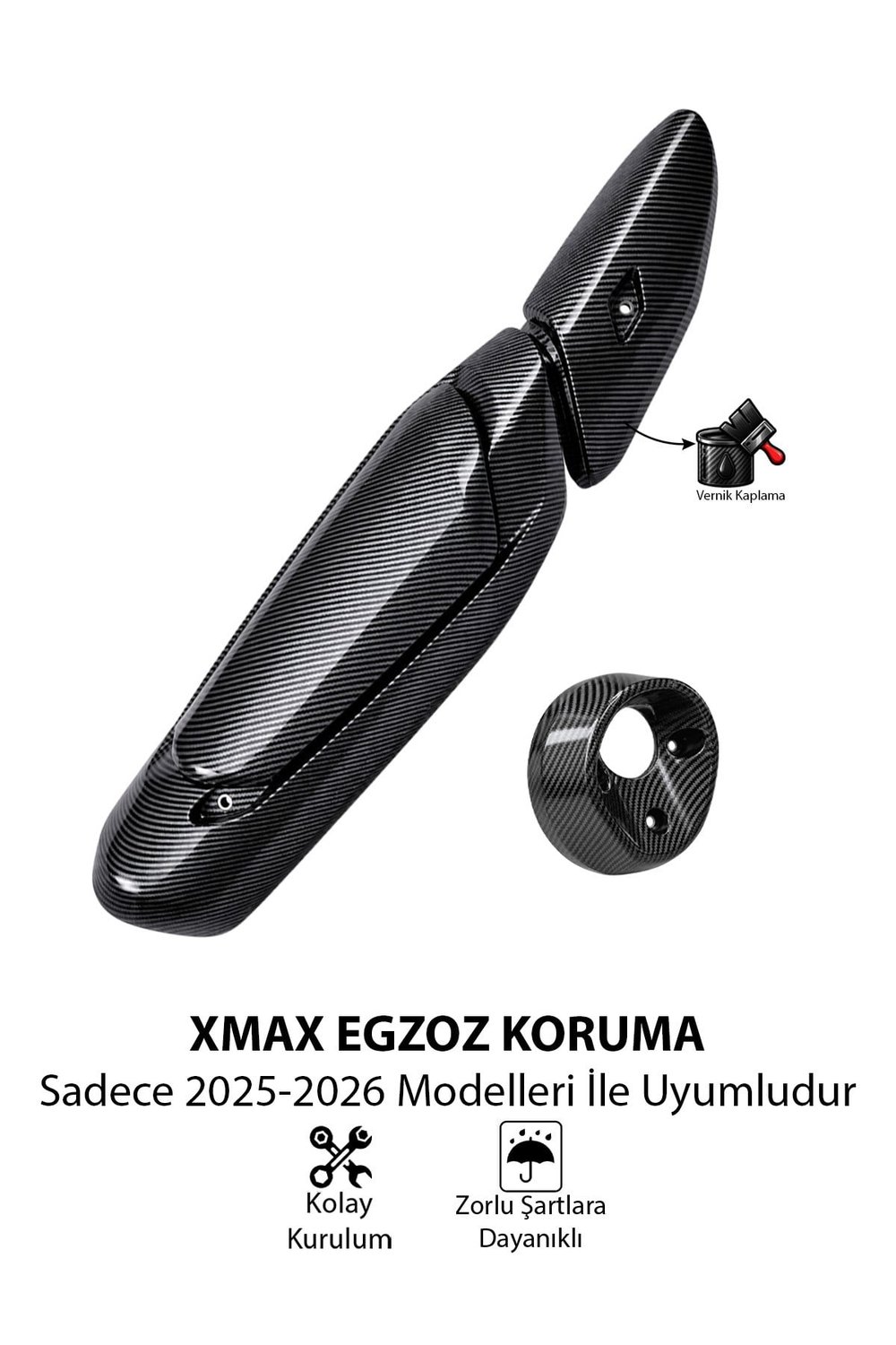 Yamaha Xmax Uyumlu Egzoz Koruma Set 2025-2026 Karbon Desen