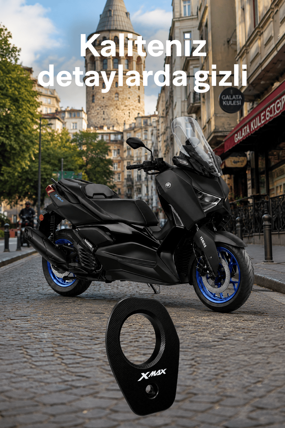 Yamaha Xmax Uyumlu Egzoz Ucu 2021-2024 Cnc Siyah