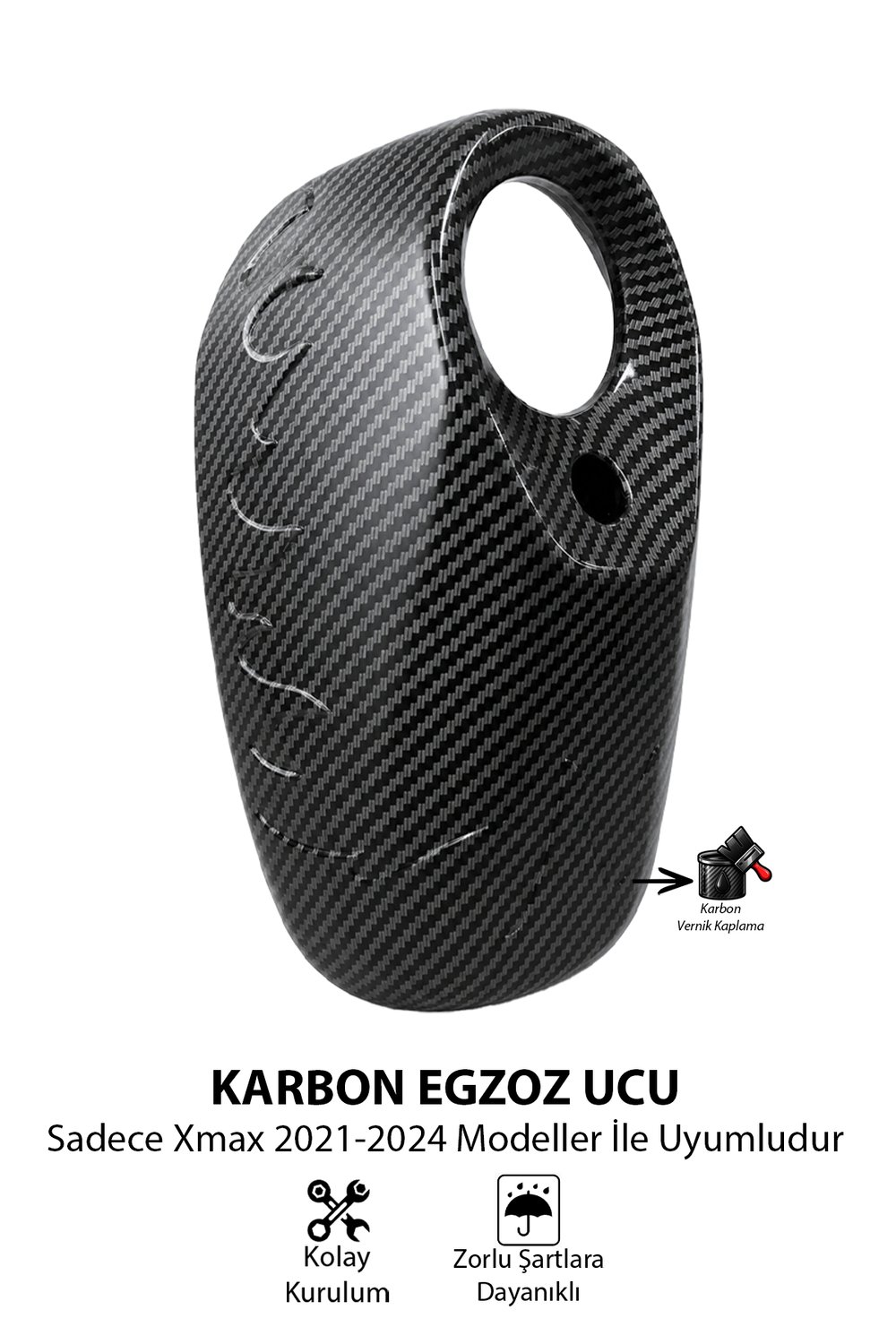 Yamaha Xmax Uyumlu Egzoz Ucu 2021-2024 Karbon Desen