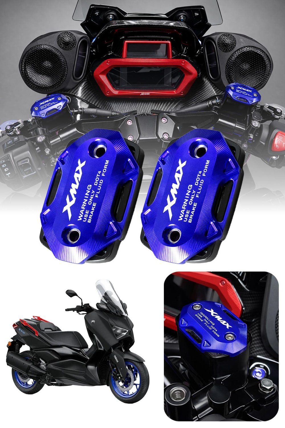 Yamaha Xmax Uyumlu Hidrolik Kapağı 2019-2026 Cnc Mavi