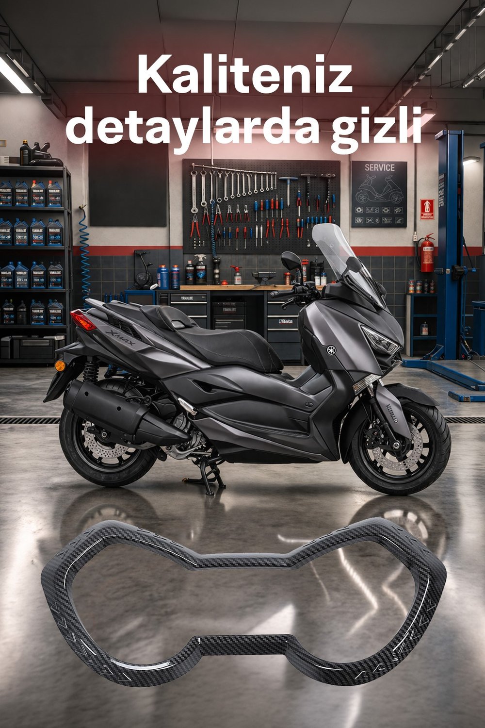 Yamaha Xmax Uyumlu Kadran Çerçevesi 2017-2021 Karbon Desen