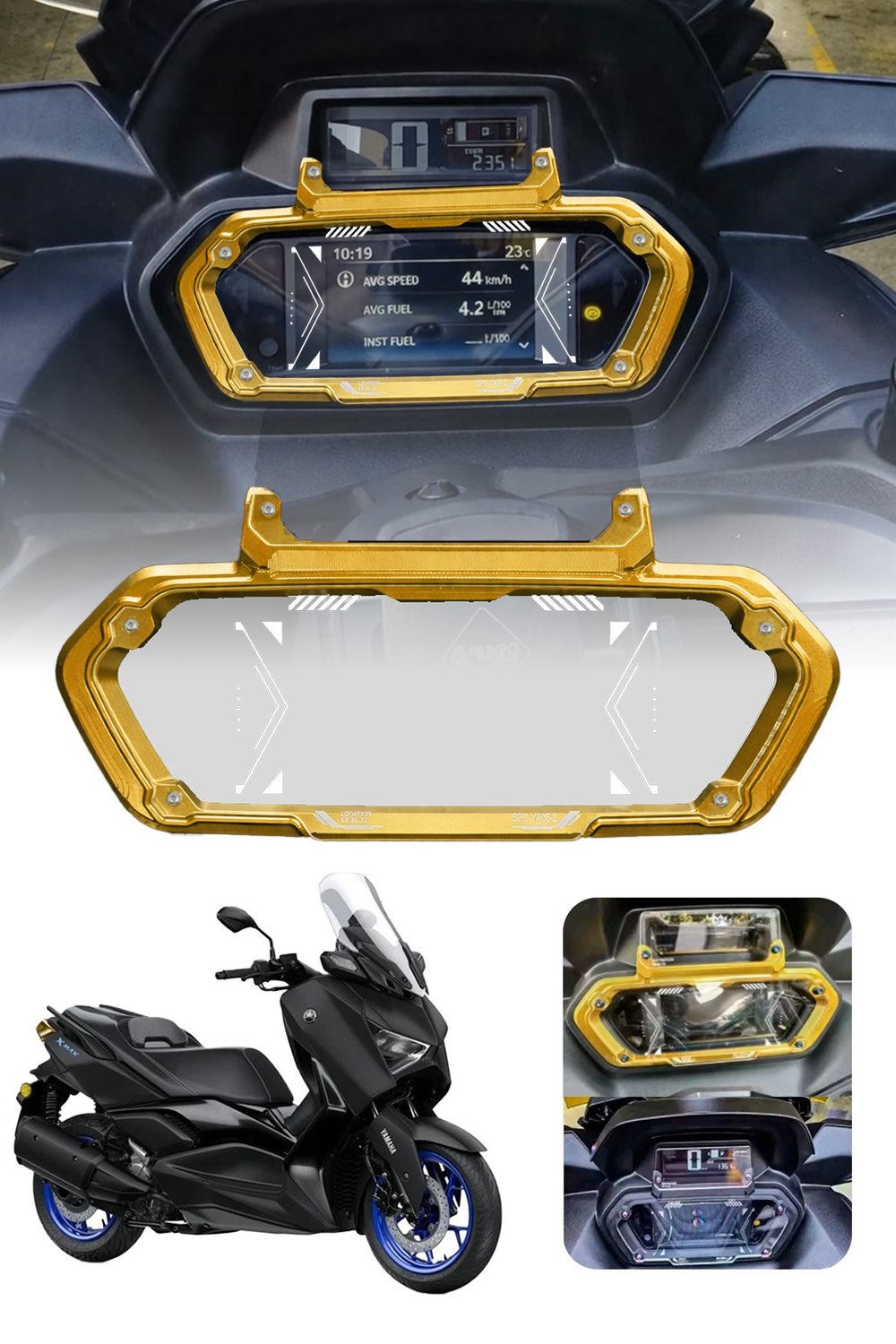 Yamaha Xmax Uyumlu Kadran Koruma Çerçevesi 2024 Cnc Gold