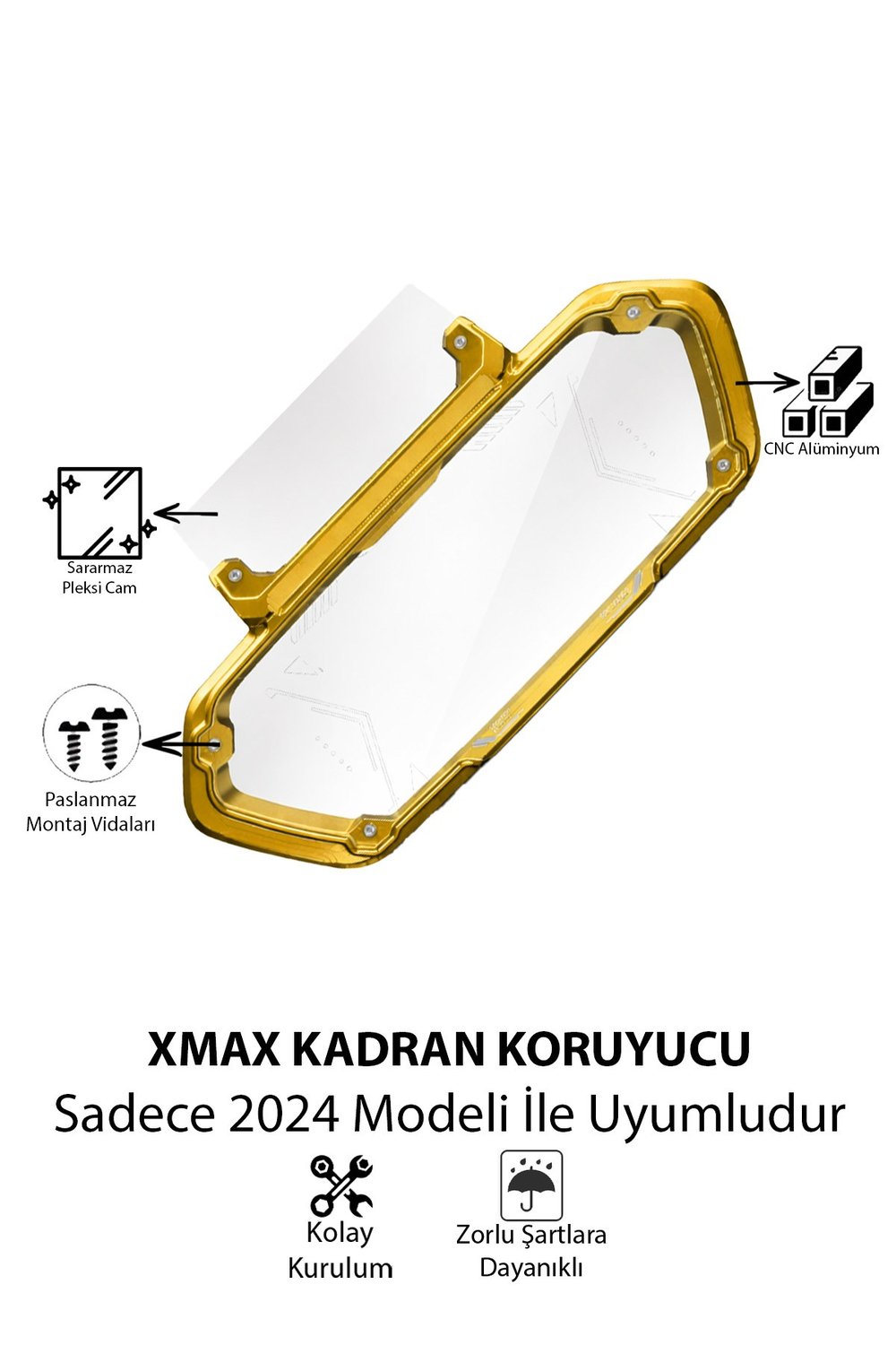 Yamaha Xmax Uyumlu Kadran Koruma Çerçevesi 2024 Cnc Gold