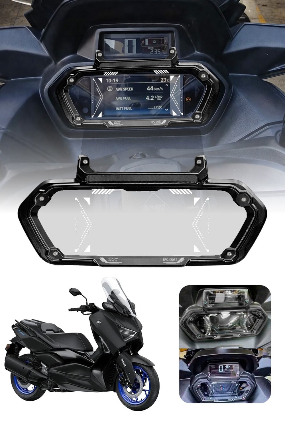 Yamaha Xmax Uyumlu Kadran Koruma Çerçevesi 2024 Cnc Siyah