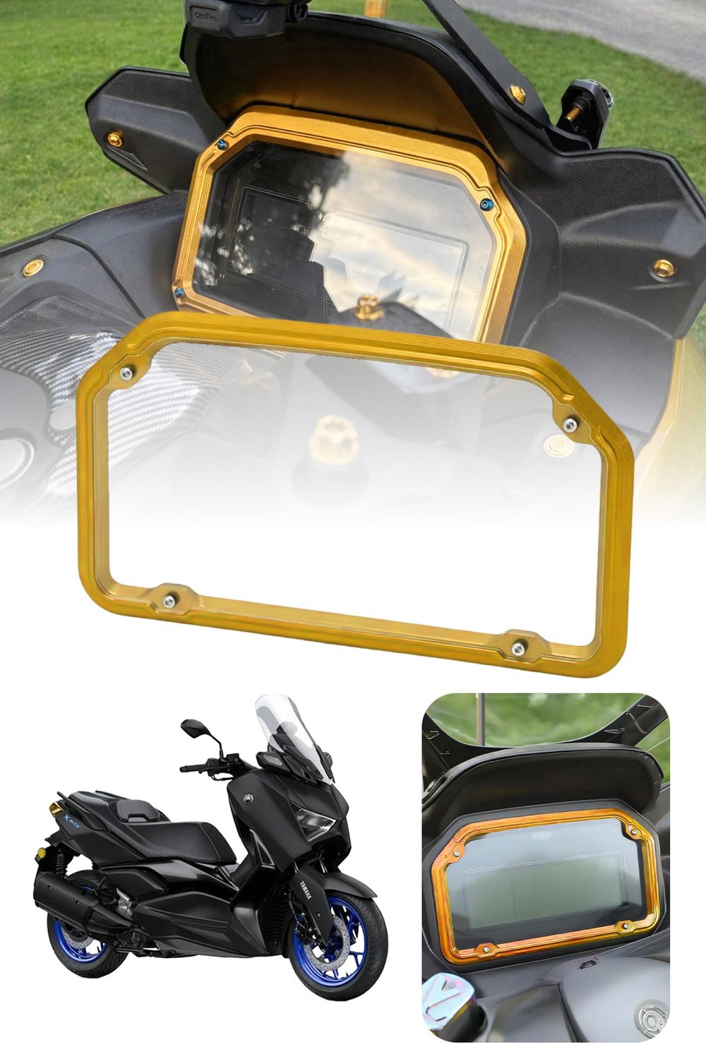 Yamaha Xmax Uyumlu Kadran Koruma Çerçevesi 2025-2026 Cnc Gold