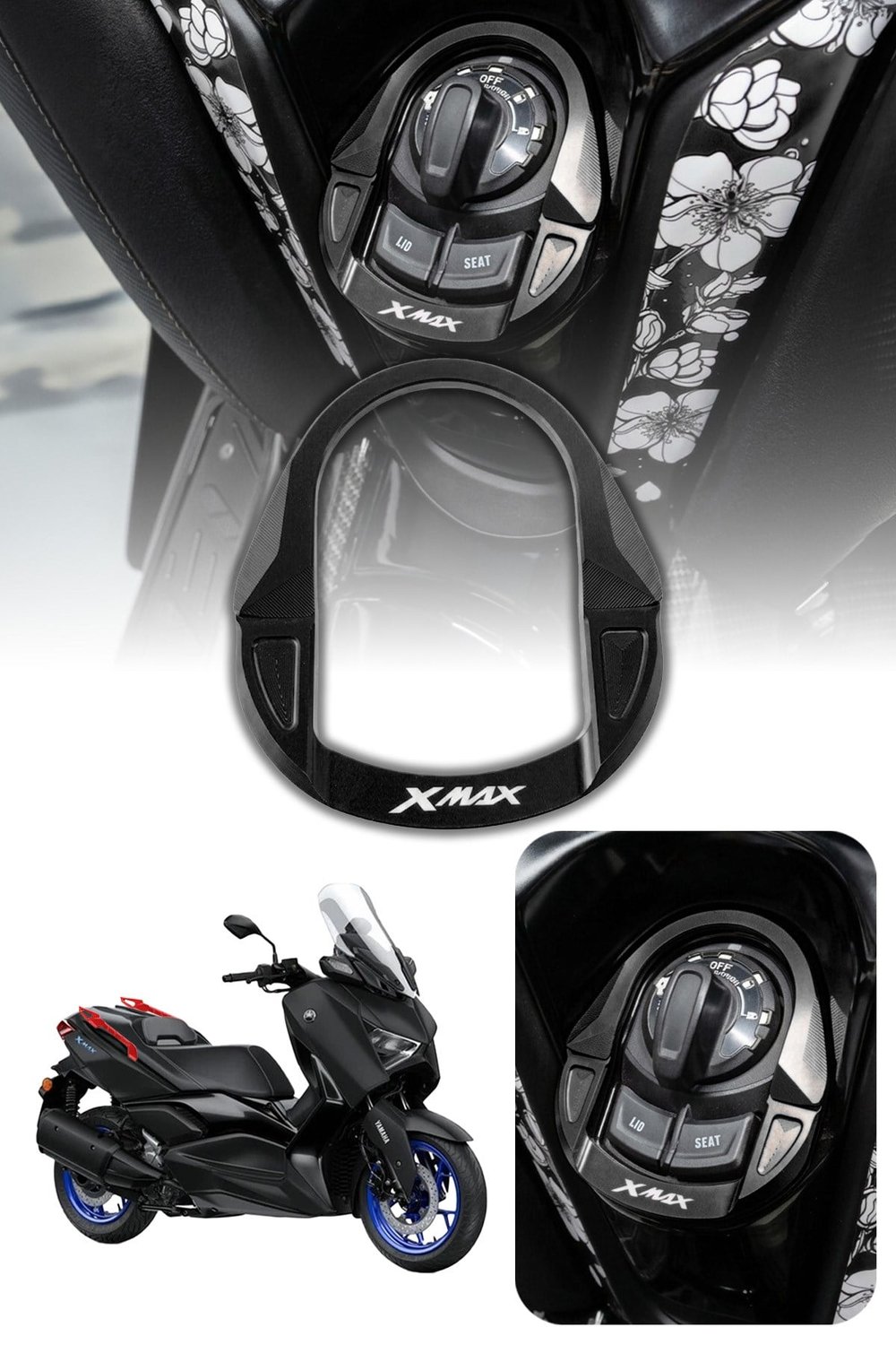 Yamaha Xmax Uyumlu Kontak Çerçevesi 2020-2026 Cnc Siyah
