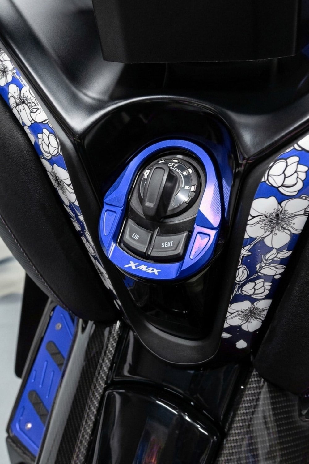 Yamaha Xmax Uyumlu Kontak Çerçevesi 2020-2026 Cnc Mavi