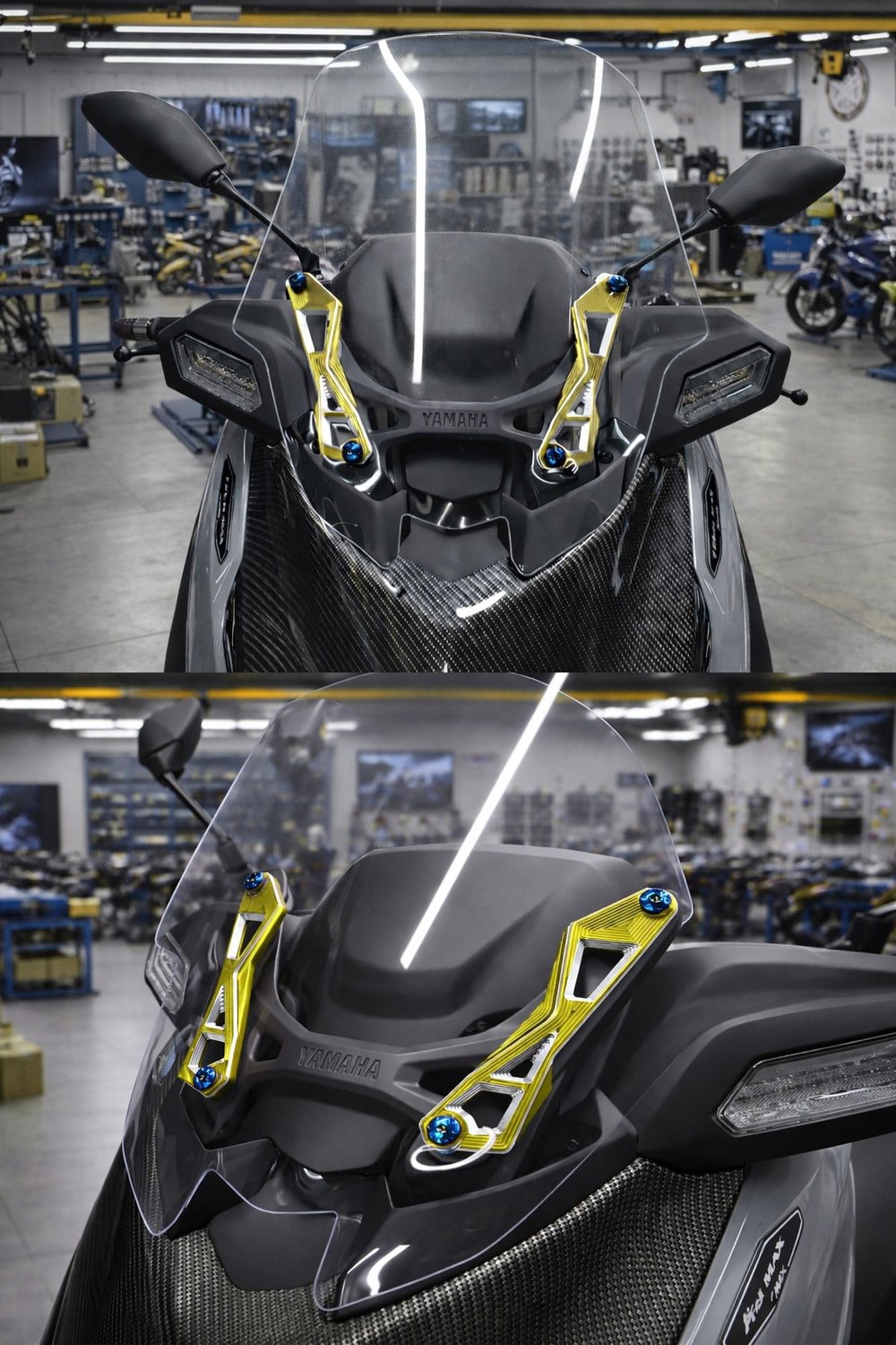 Yamaha Xmax Uyumlu Ön Cam Braketi 2024-2026 Cnc Gold
