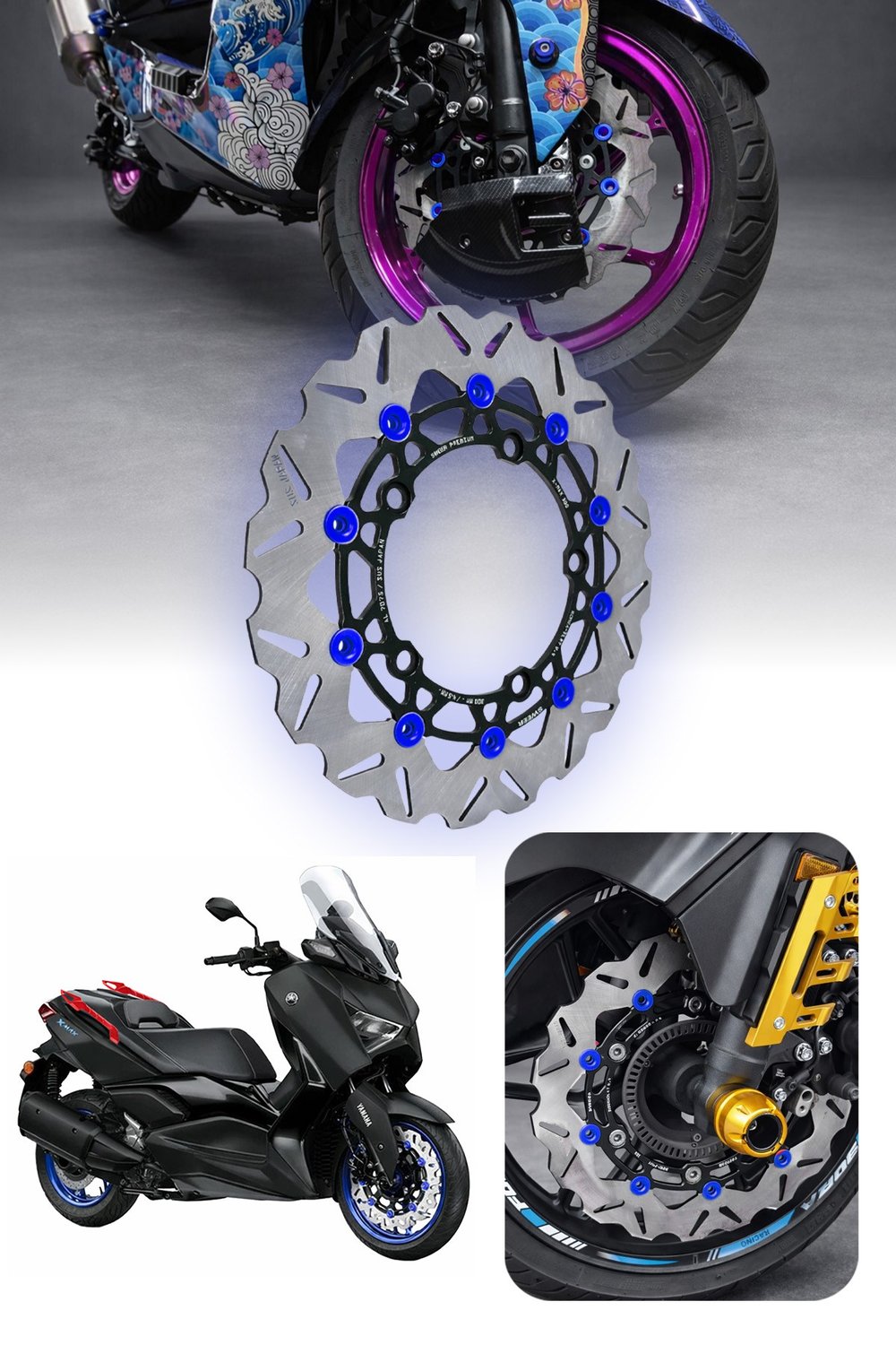 Yamaha Xmax Uyumlu Ön Fren Disk 2018-2026 Cnc Mavi