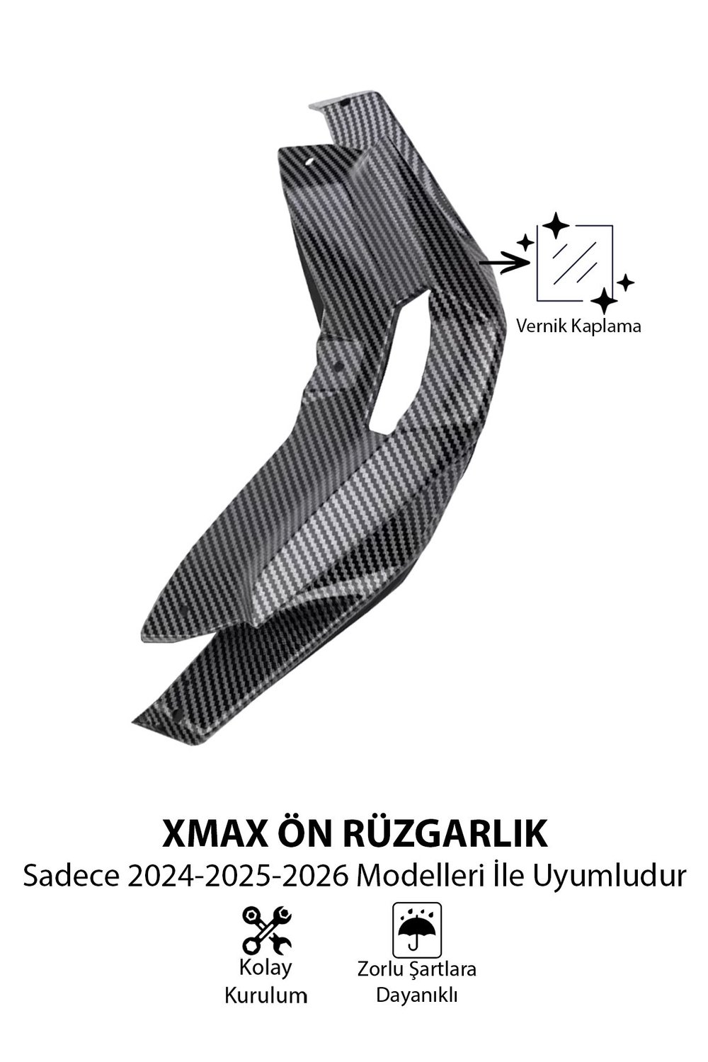 Yamaha Xmax Uyumlu Ön Rüzgarlık Kanat 2024-2026 Karbon Desen