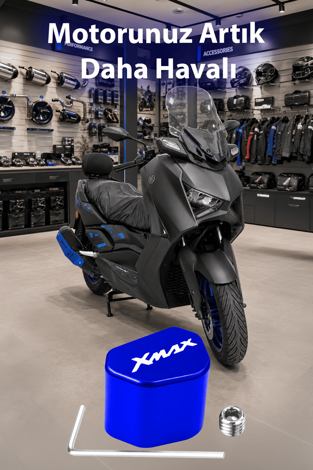 Yamaha Xmax Uyumlu Sinyal Switch 2020-2026 Cnc Mavi