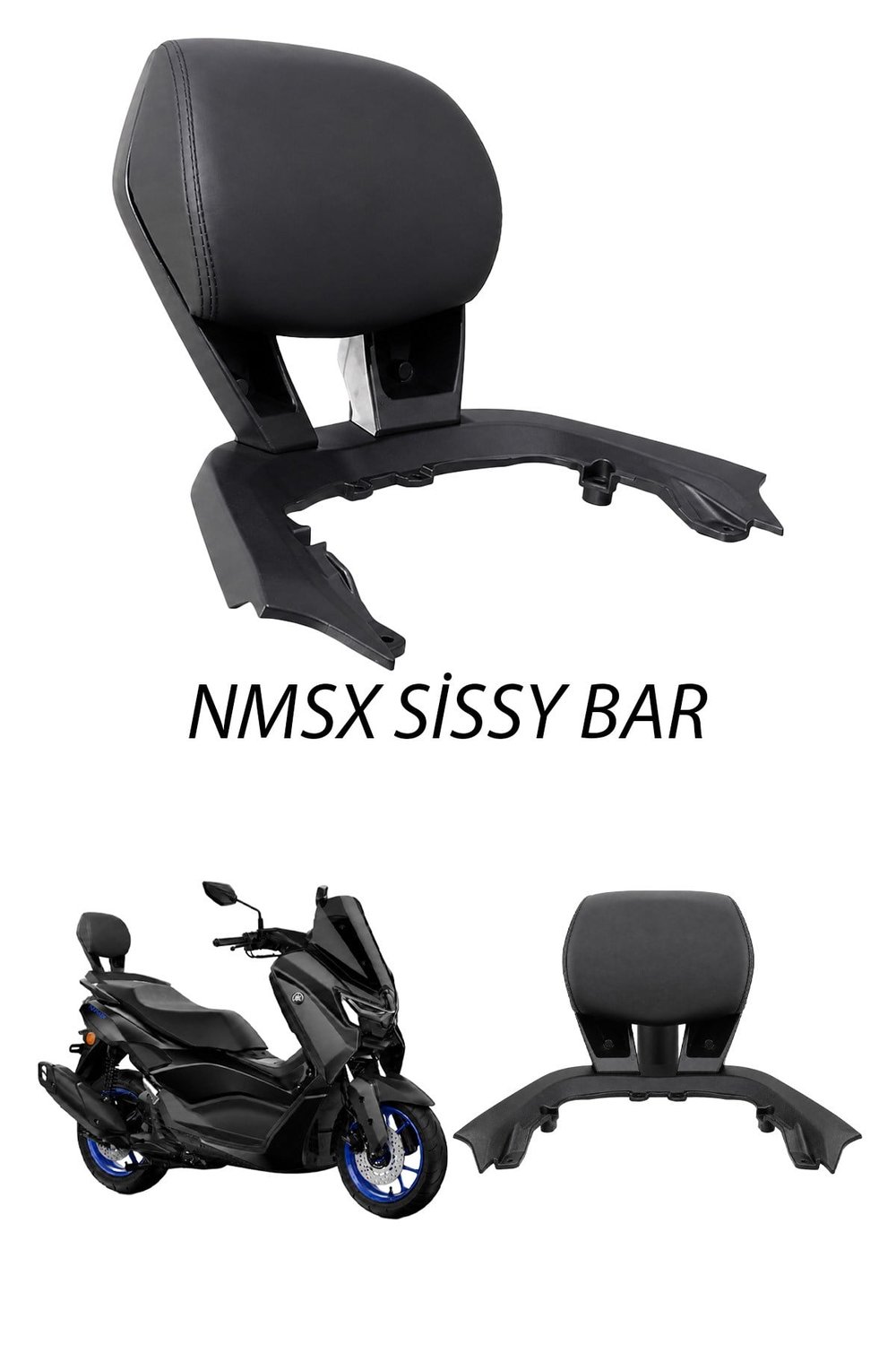 Yamaha Xmax Uyumlu Sisy Bar Sırt Dayama 2023-2025 Siyah
