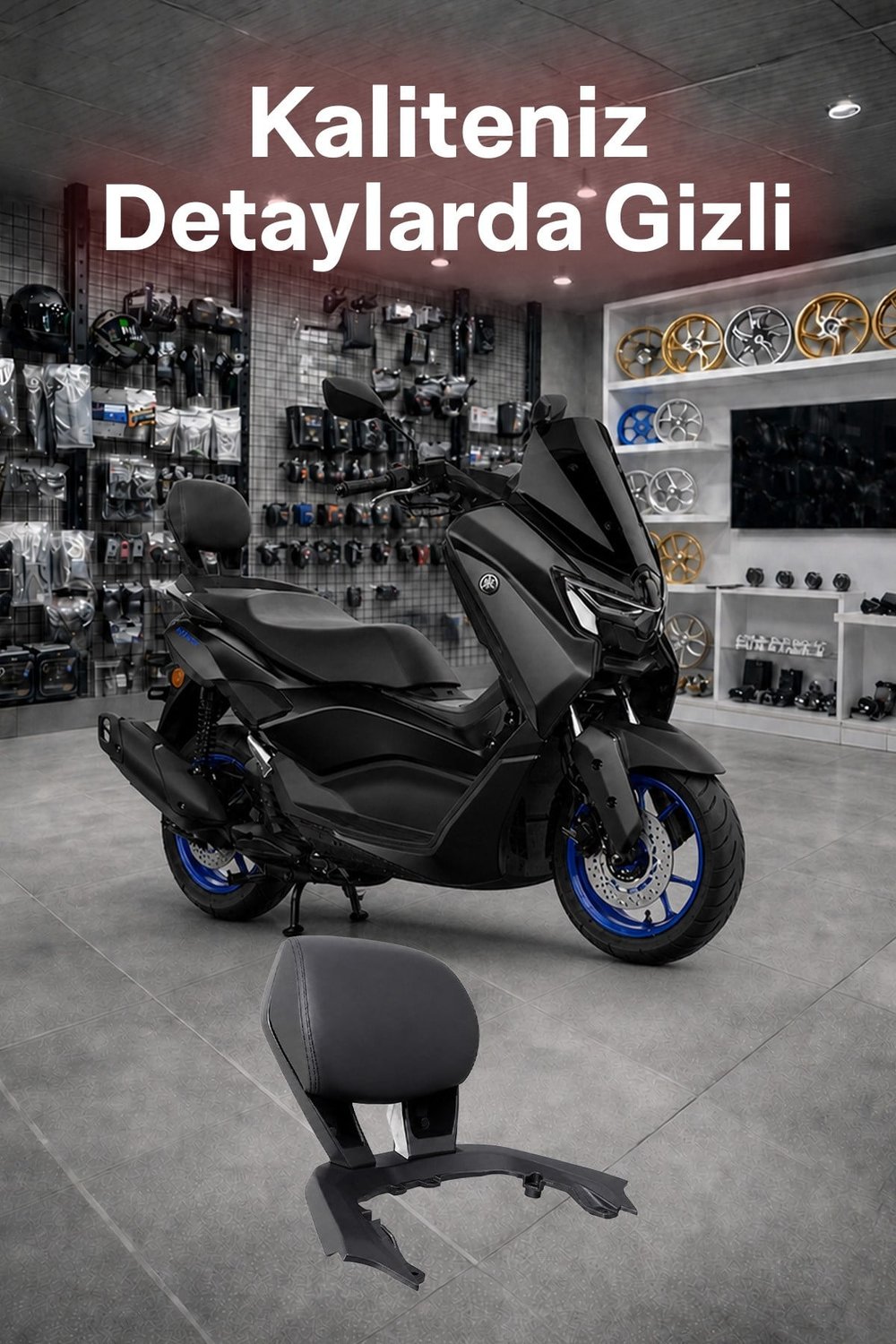 Yamaha Xmax Uyumlu Sisy Bar Sırt Dayama 2023-2025 Siyah