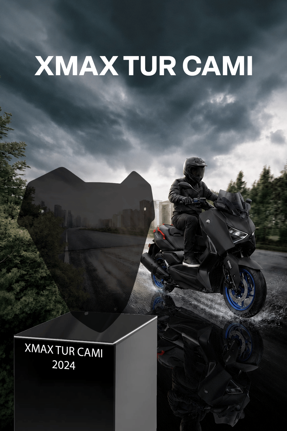 Yamaha Xmax Uyumlu Sport Tur Camı 2024 Füme