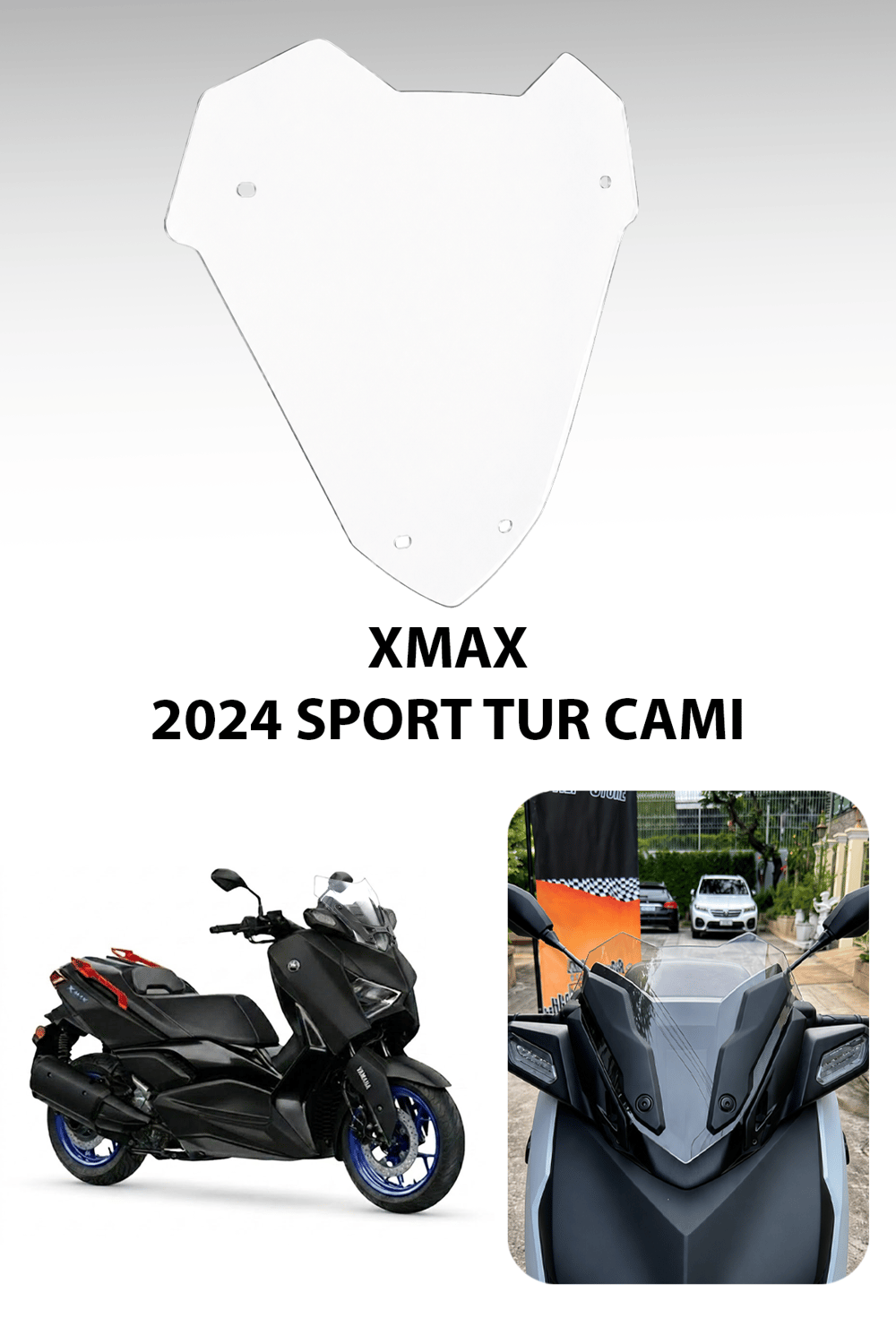 Yamaha Xmax Uyumlu Sport Tur Camı 2024 Şeffaf