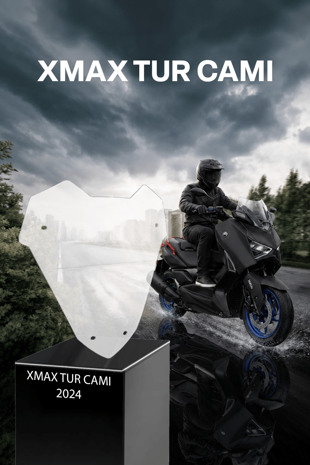 Yamaha Xmax Uyumlu Sport Tur Camı 2024 Şeffaf