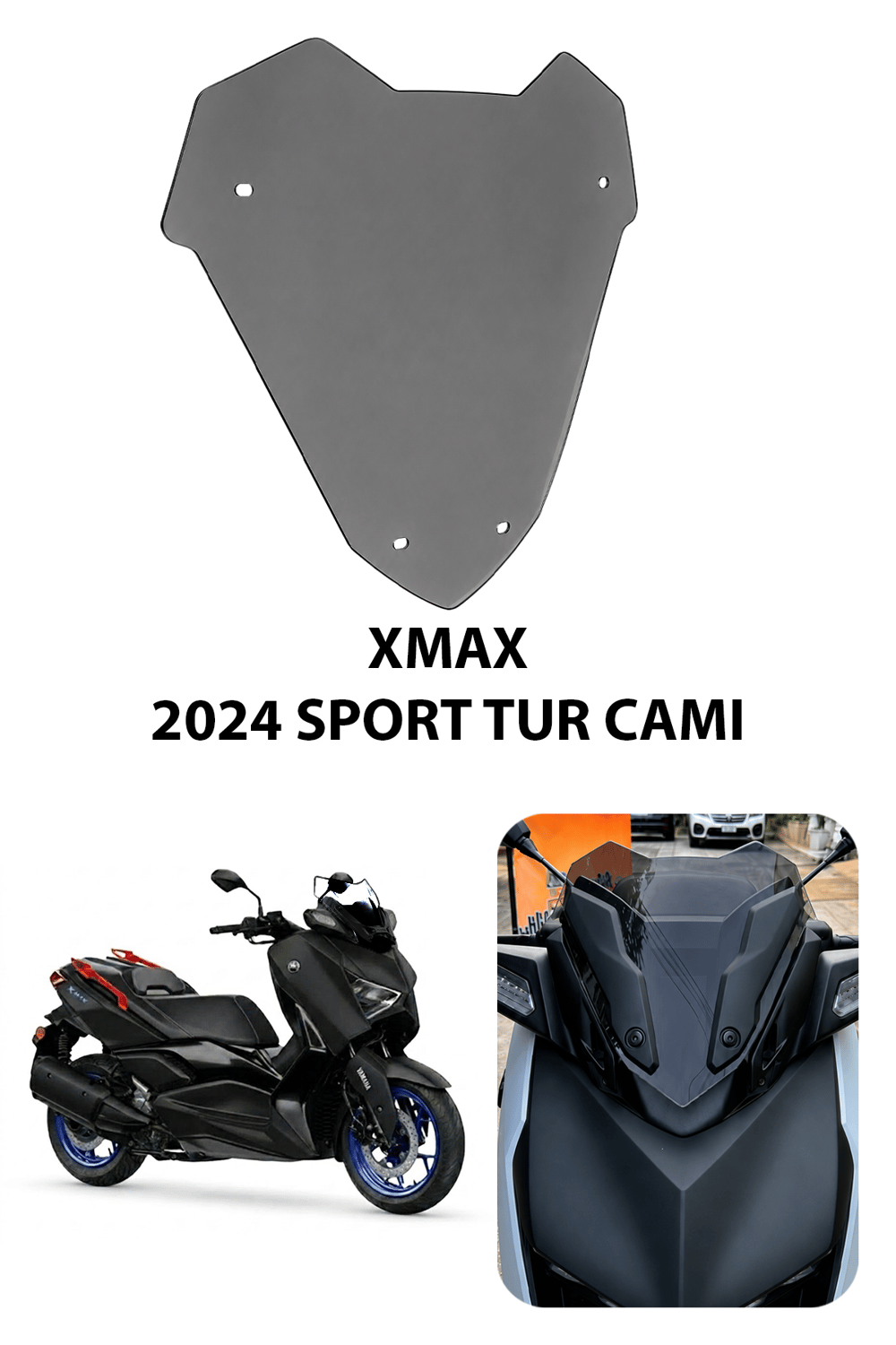 Yamaha Xmax Uyumlu Sport Tur Camı 2024 Füme