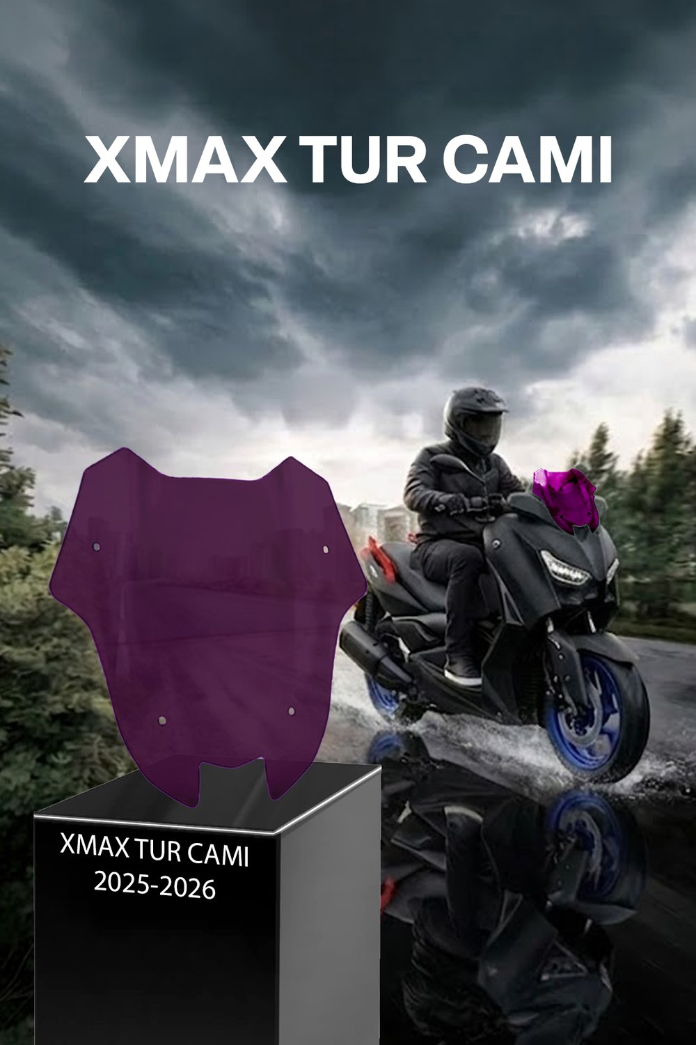 Yamaha Xmax Uyumlu Sport Tur Camı 2025-2026 Mor